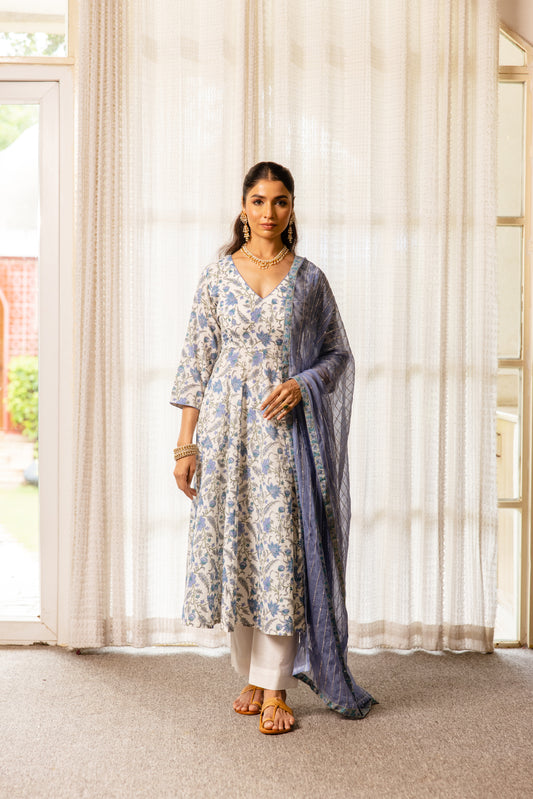 Ivory Periwinkle Sleeved- Jaal