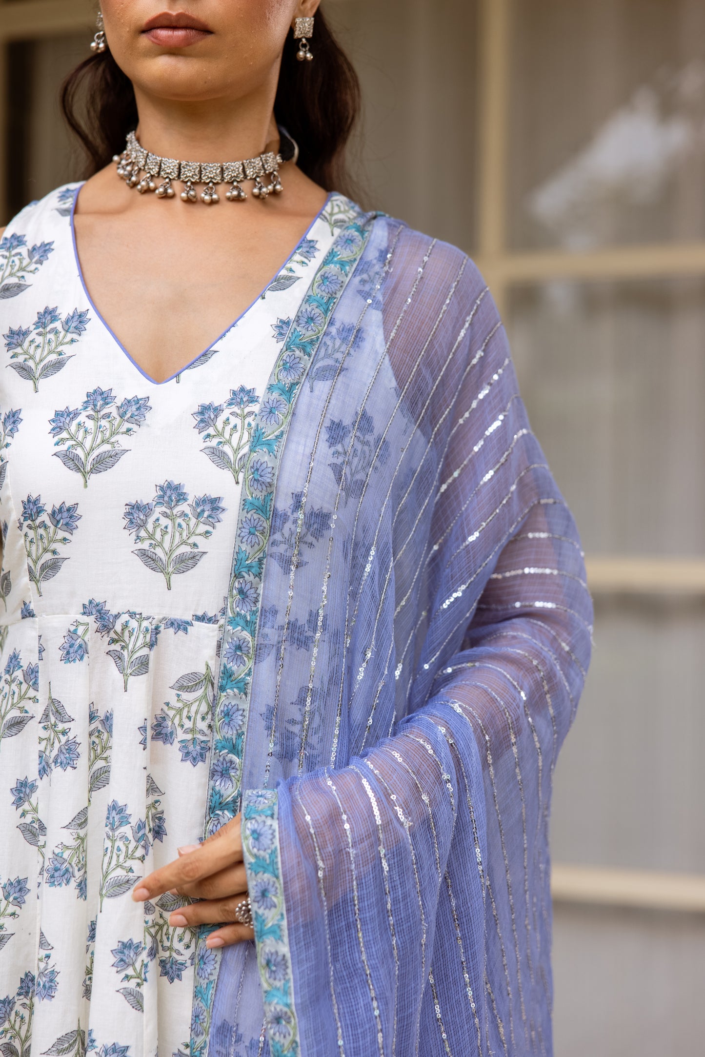 Ivory Periwinkle Sleeveless- Buta