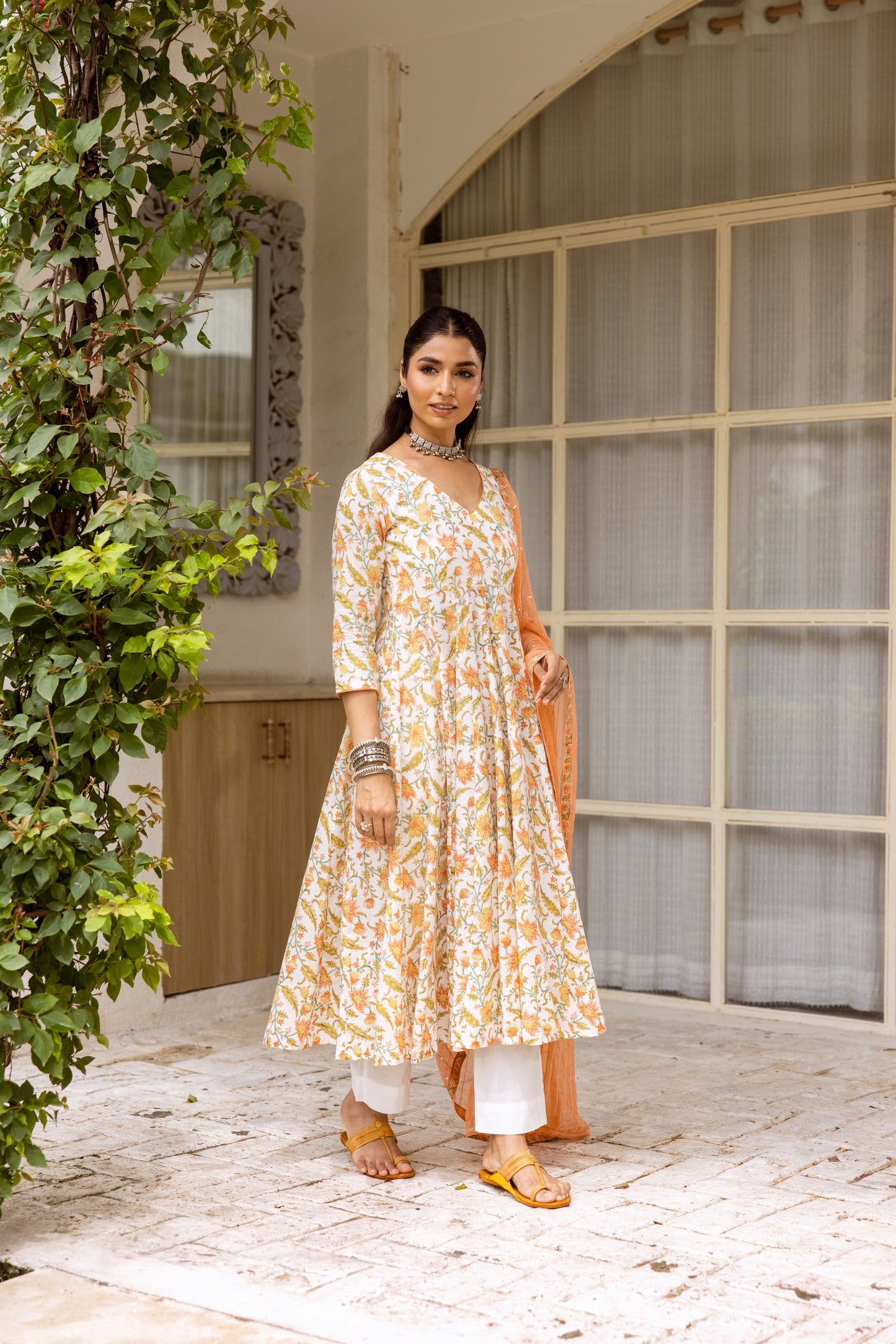 Ivory Peach Sleeved- Jaal