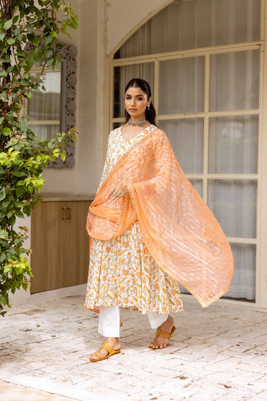 Ivory Peach Sleeved- Jaal