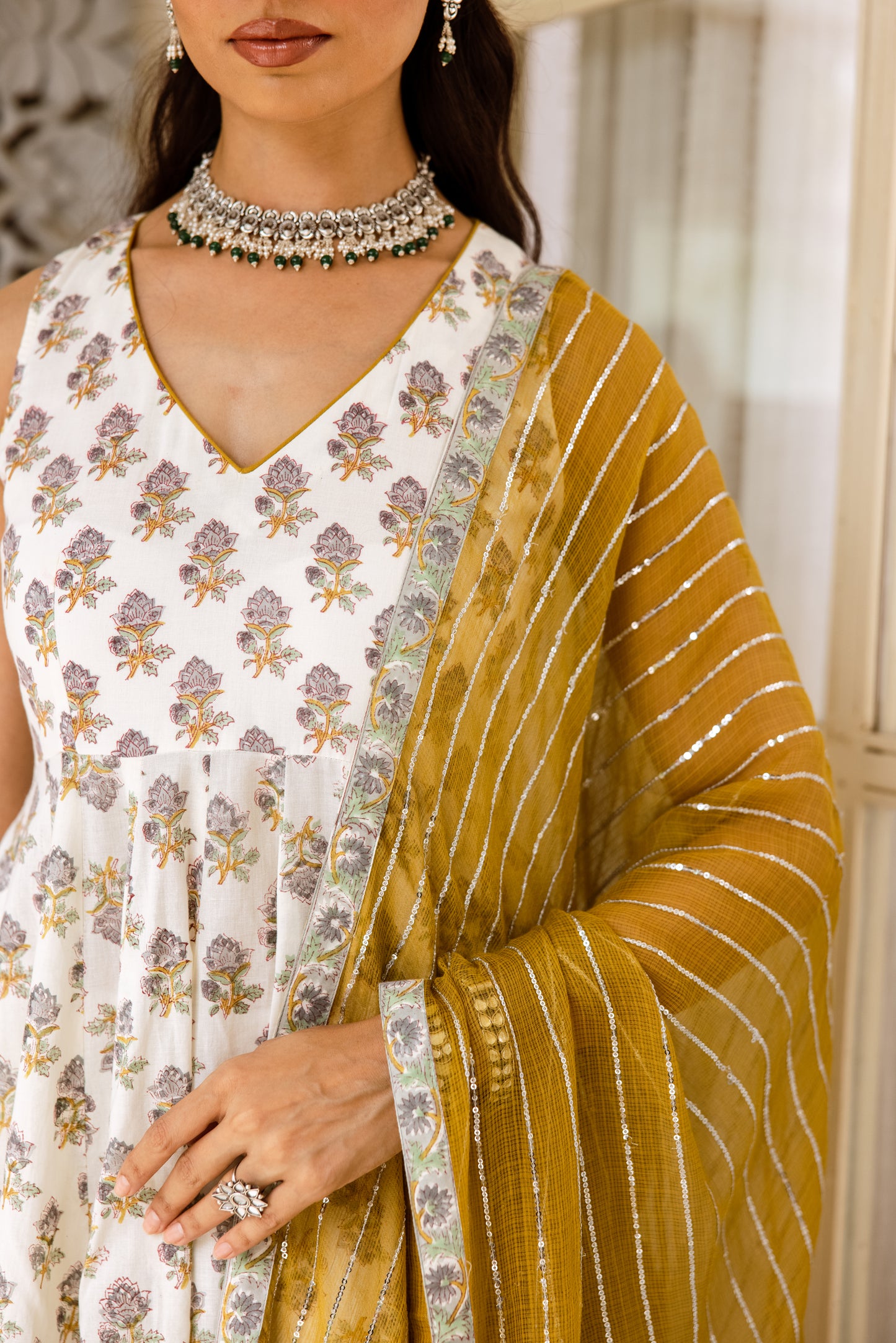 Ivory Saffron Sleeveless- Butti