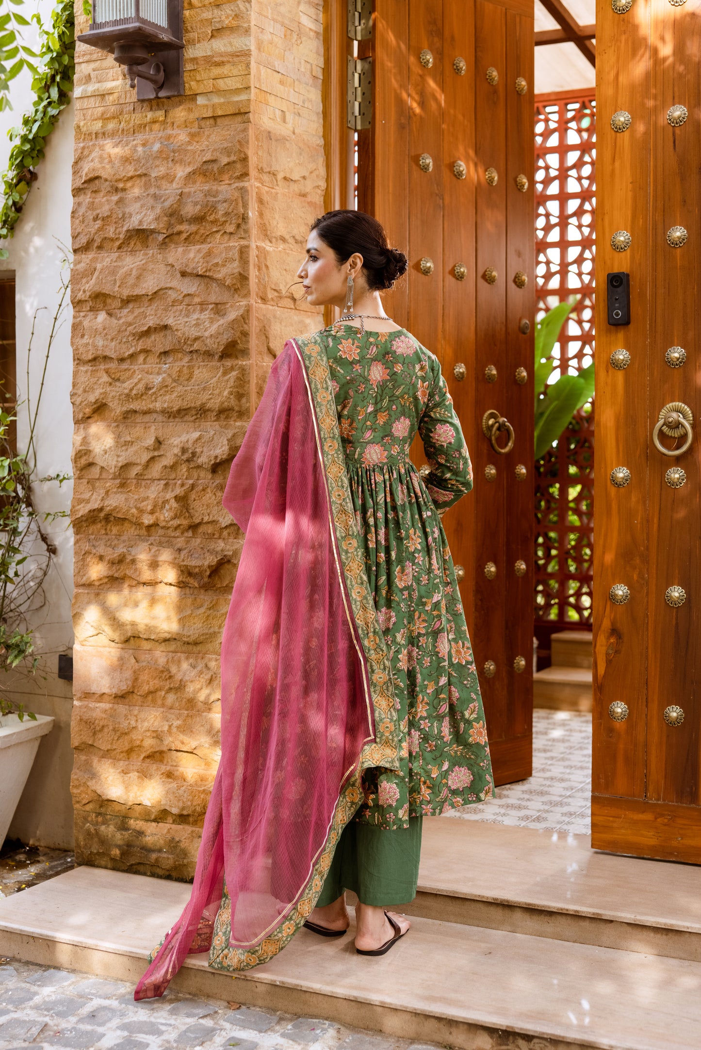 Emerald Garden Printed Nyra Cut Suit