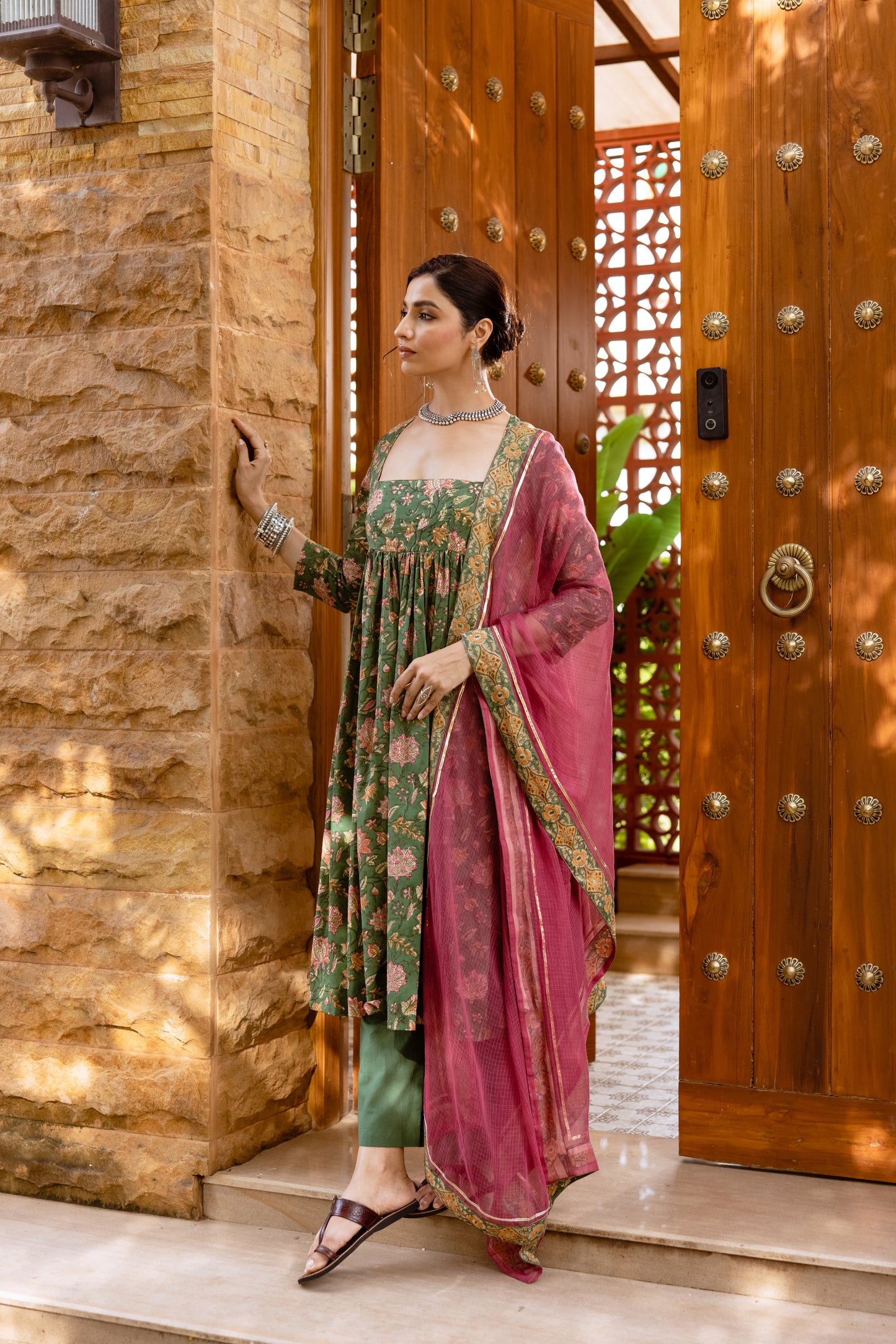 Emerald Garden Printed Nyra Cut Suit