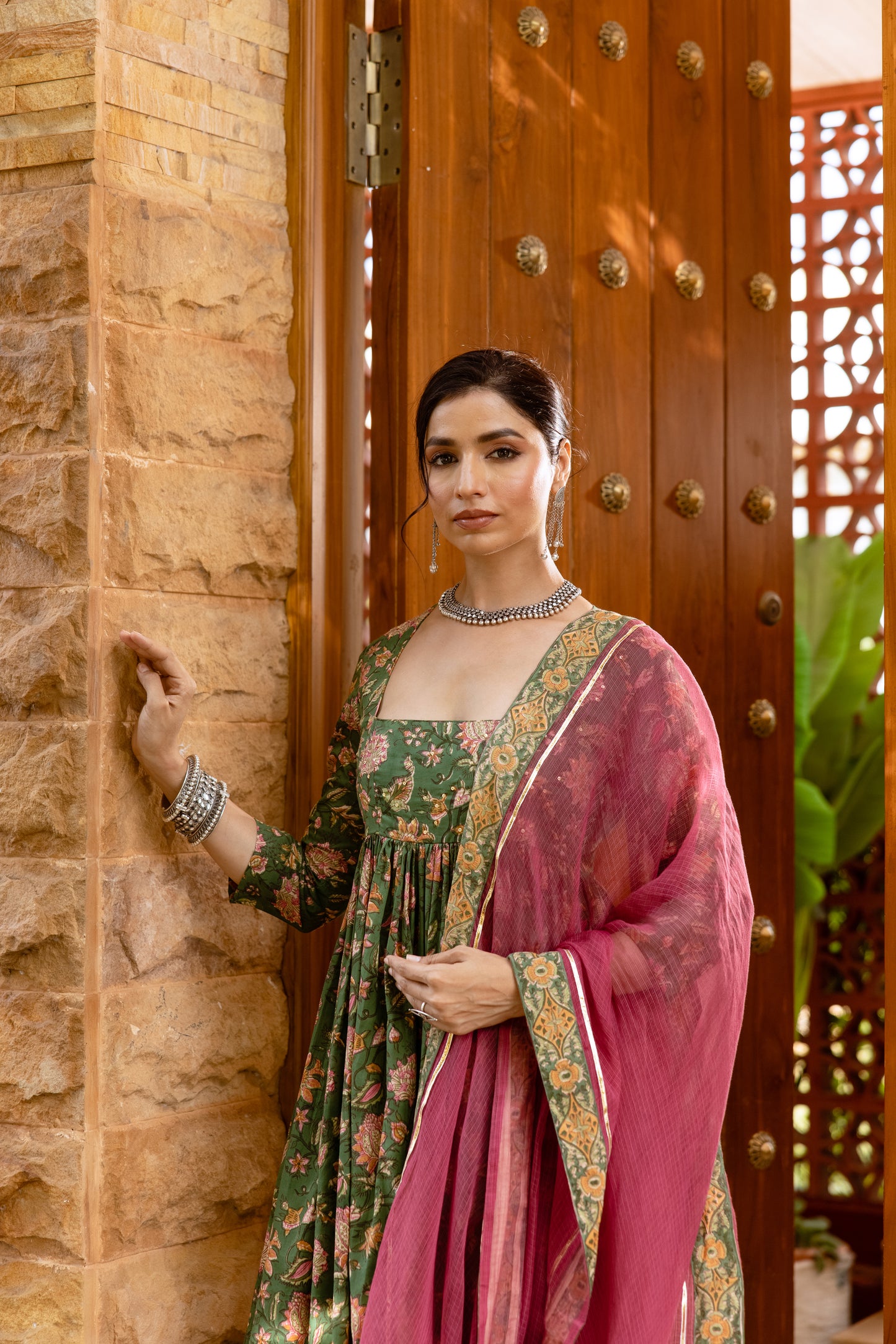 Emerald Garden Printed Nyra Cut Suit
