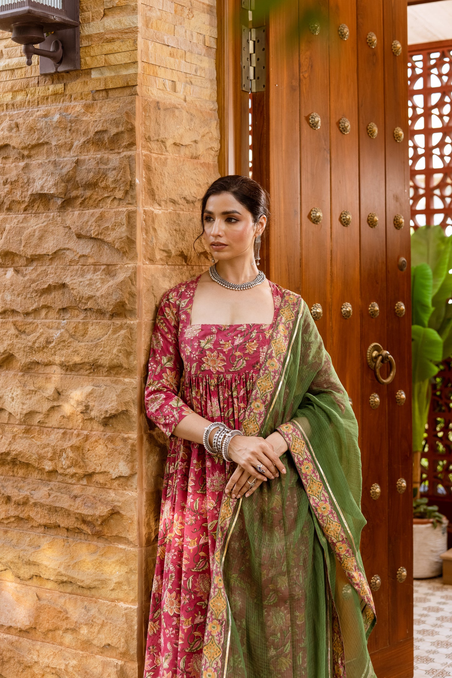 Rose Petal Printed Nyra Cut Suit