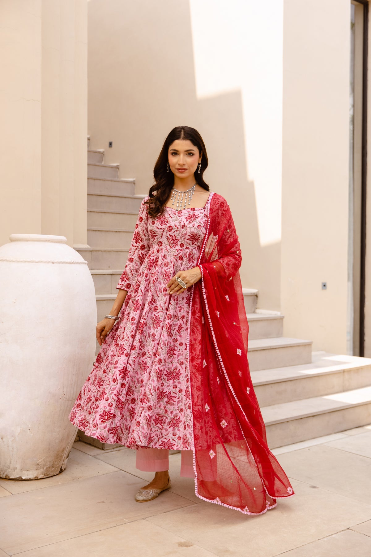 Floral Pink & Red (Sleeved)