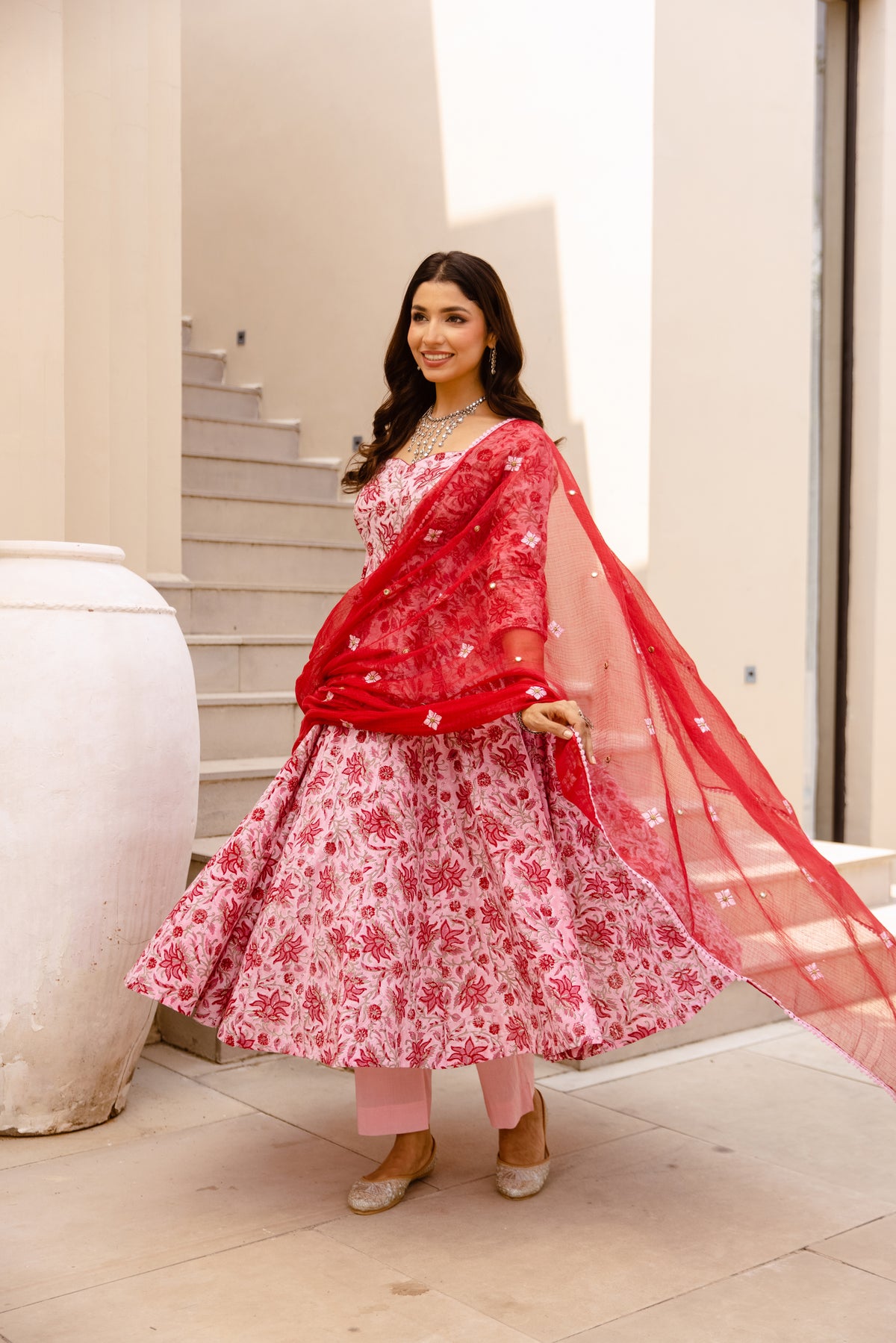Floral Pink & Red (Sleeved)