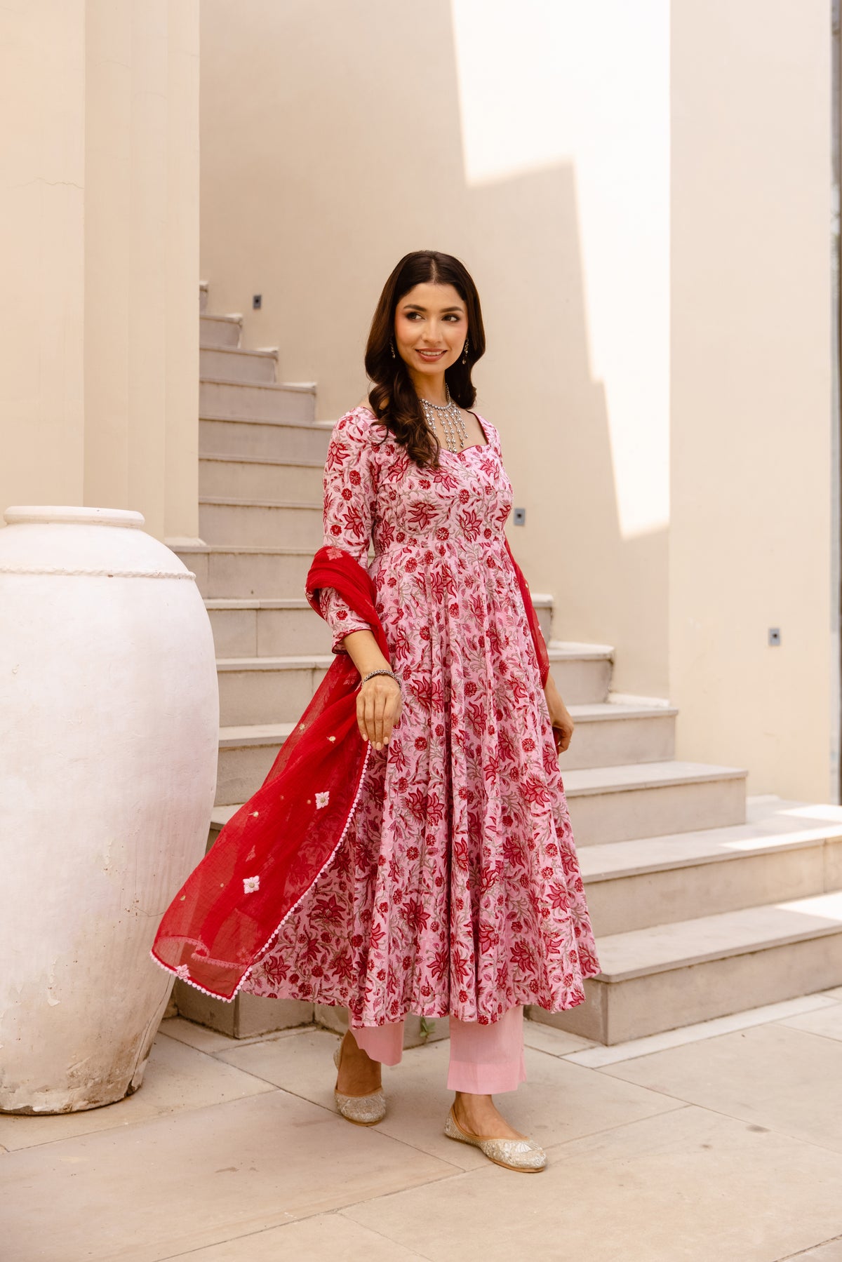 Floral Pink & Red (Sleeved)