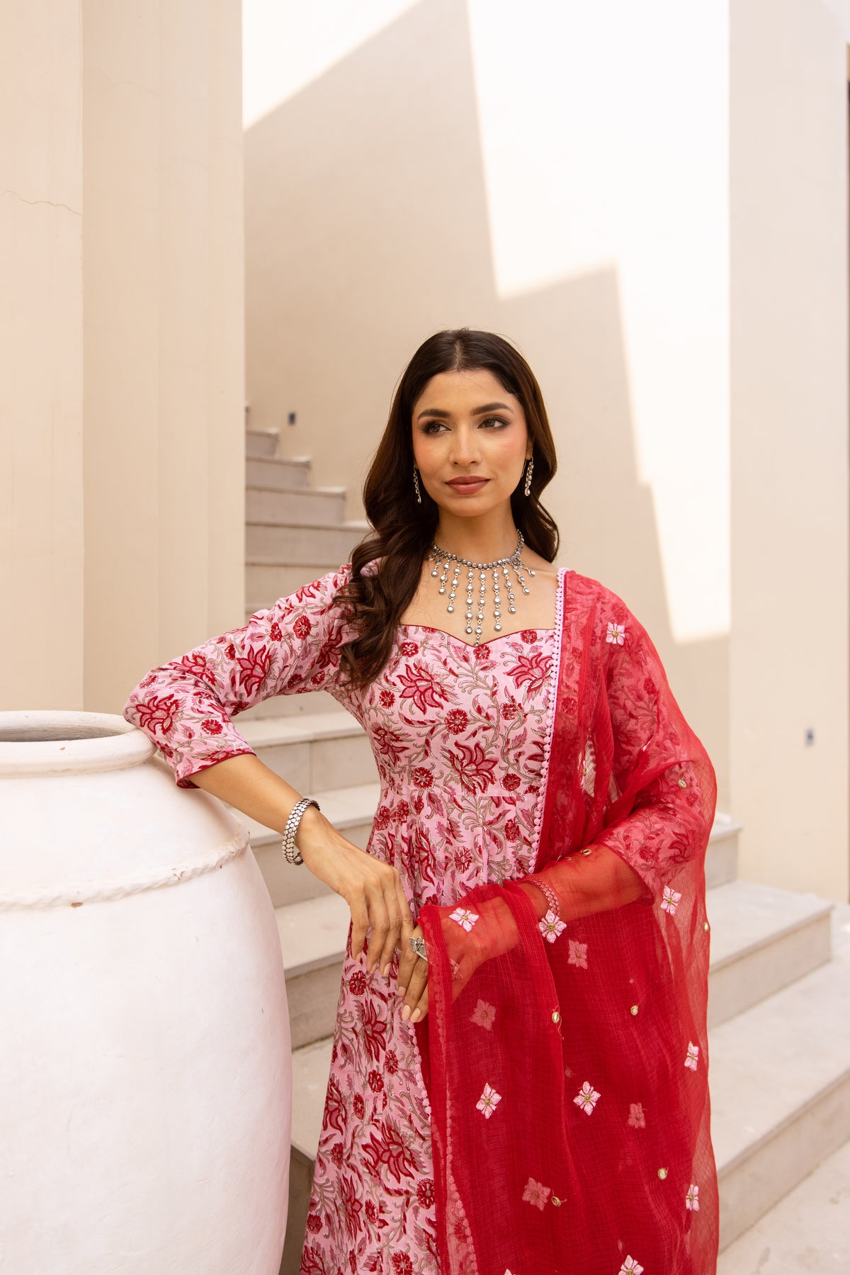 Floral Pink & Red (Sleeved)