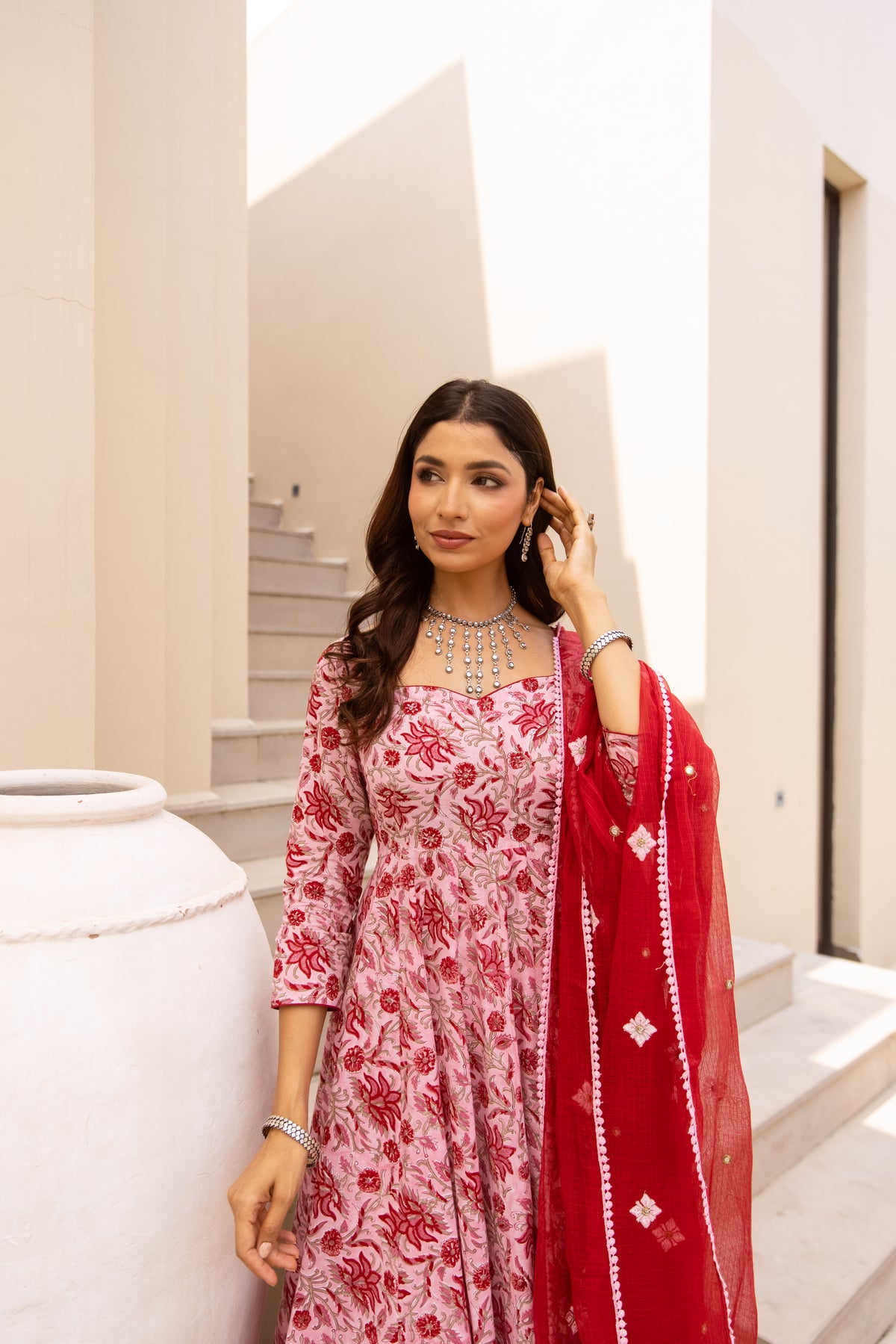 Floral Pink & Red (Sleeved)