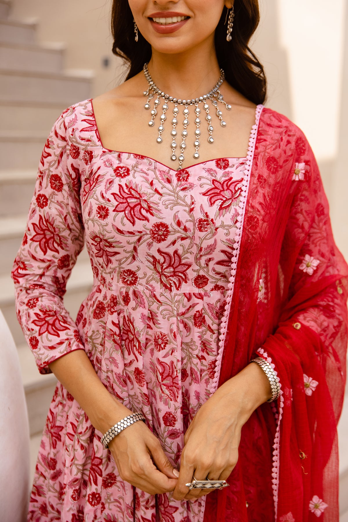 Floral Pink & Red (Sleeved)