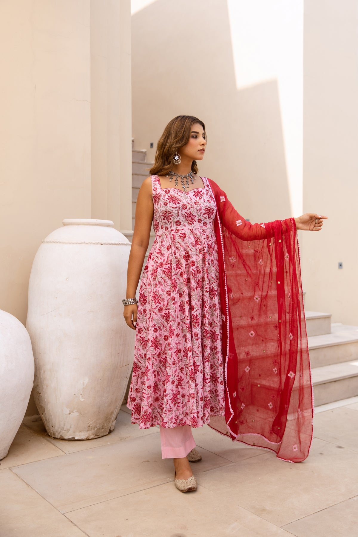 Floral Pink & Red (Sleeveless)