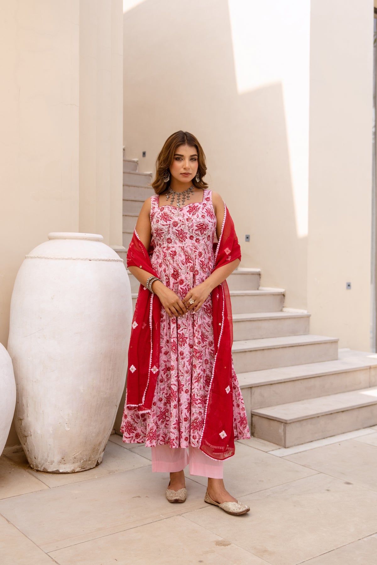 Floral Pink & Red (Sleeveless)