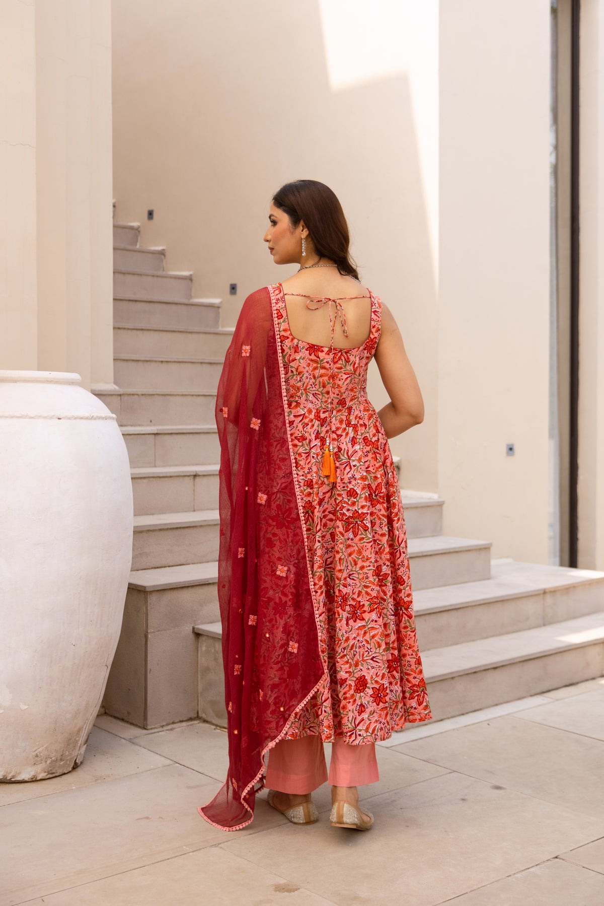 Floral Coral & Red (Sleeveless)