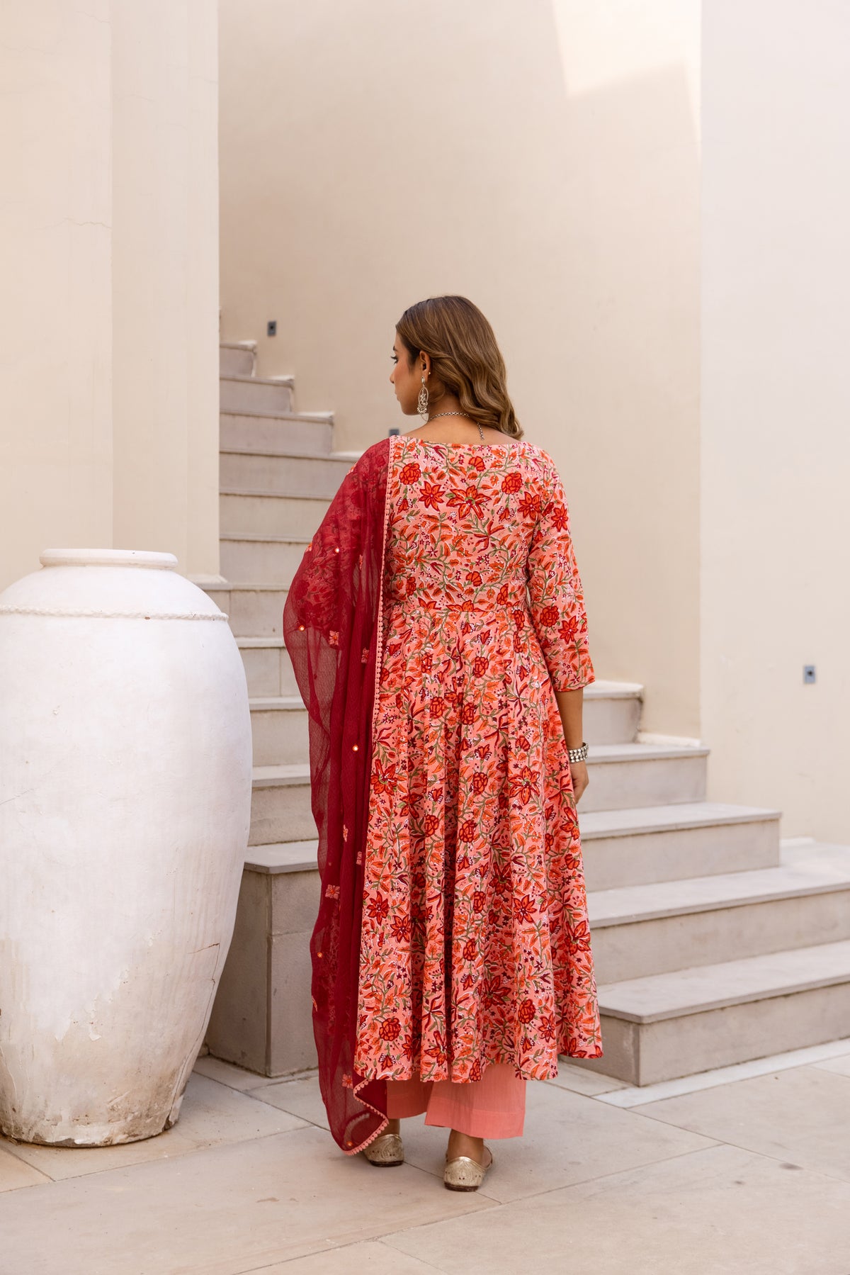 Floral Coral & Red (Sleeved)