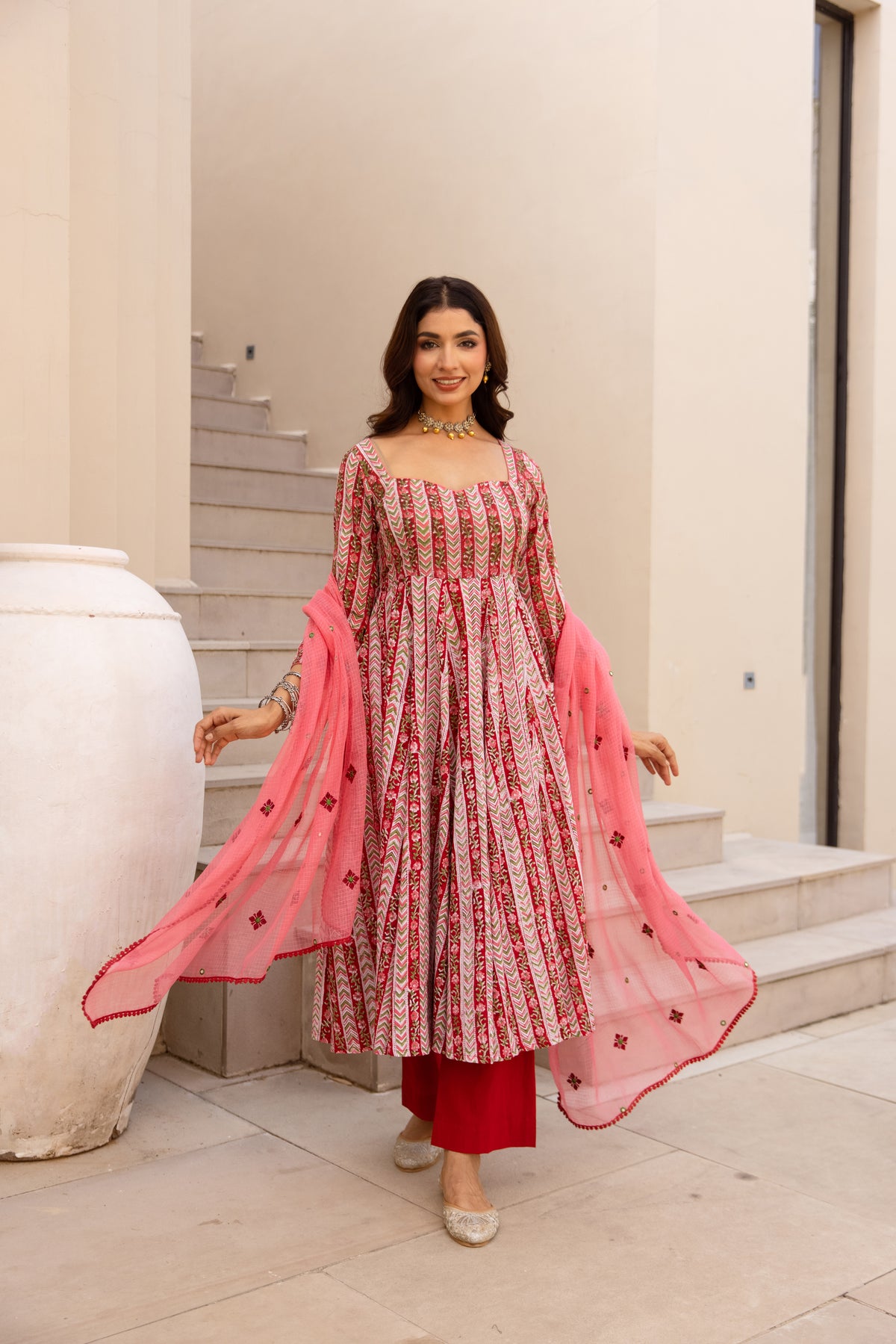 Lined Red & Pink (Sleeved)