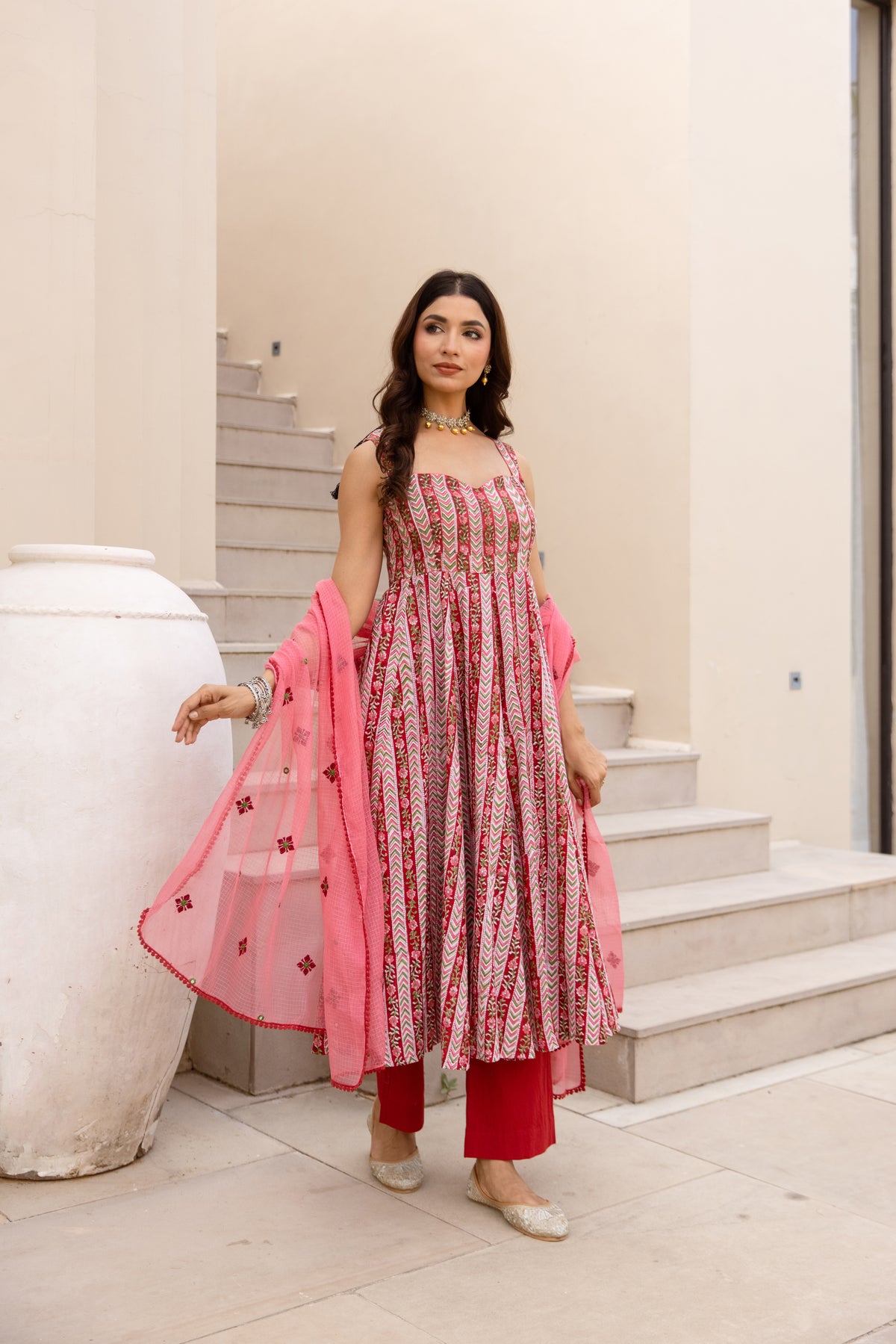 Lined Red & Pink (Sleeveless)