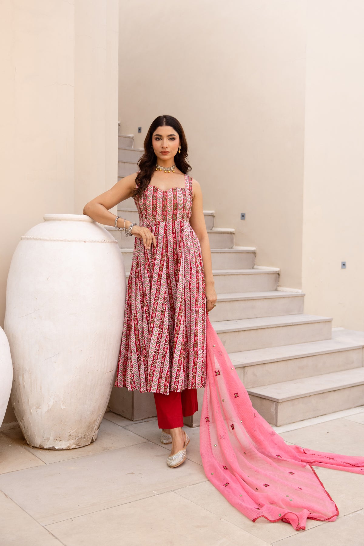 Lined Red & Pink (Sleeveless)