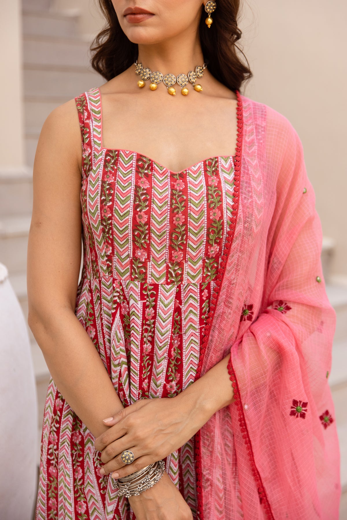 Lined Red & Pink (Sleeveless)