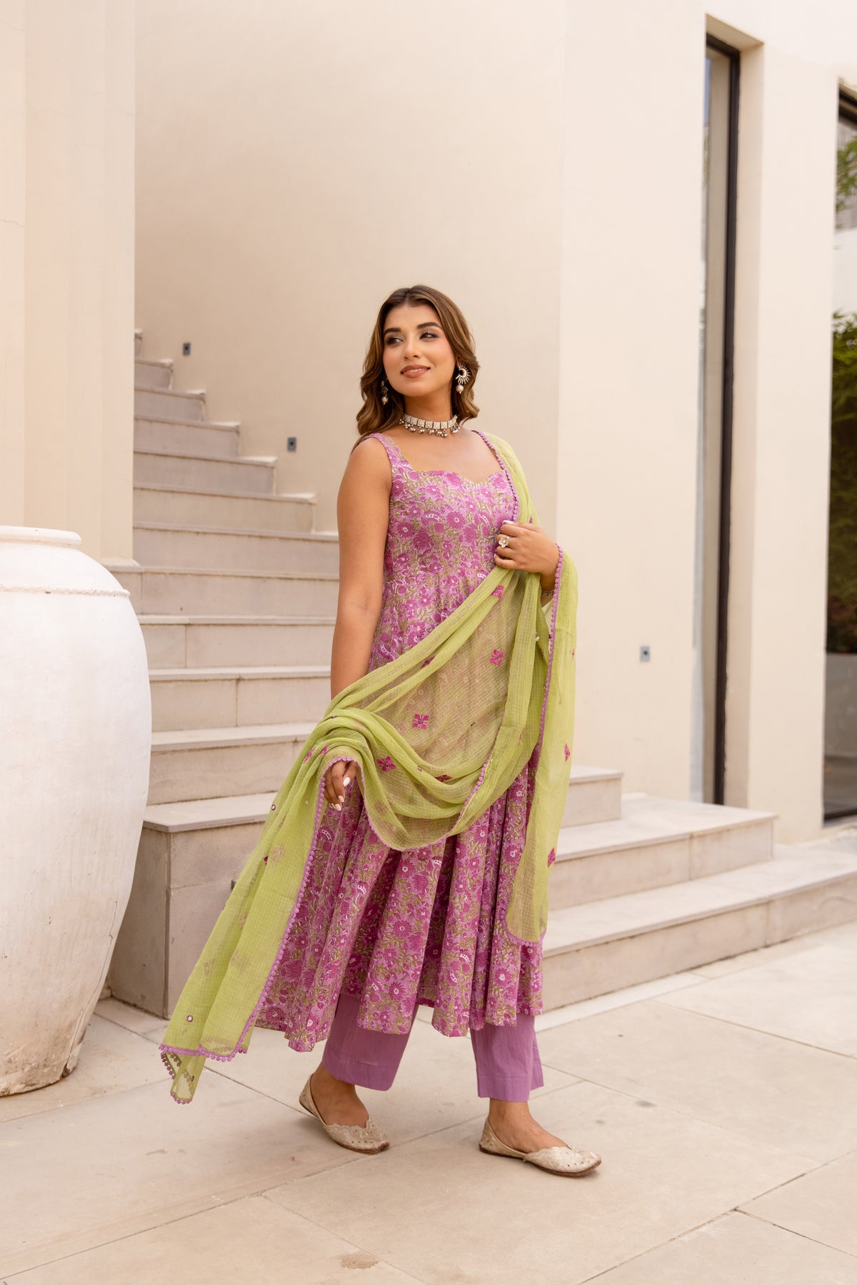 Lavender Purple & Green (Sleeveless)