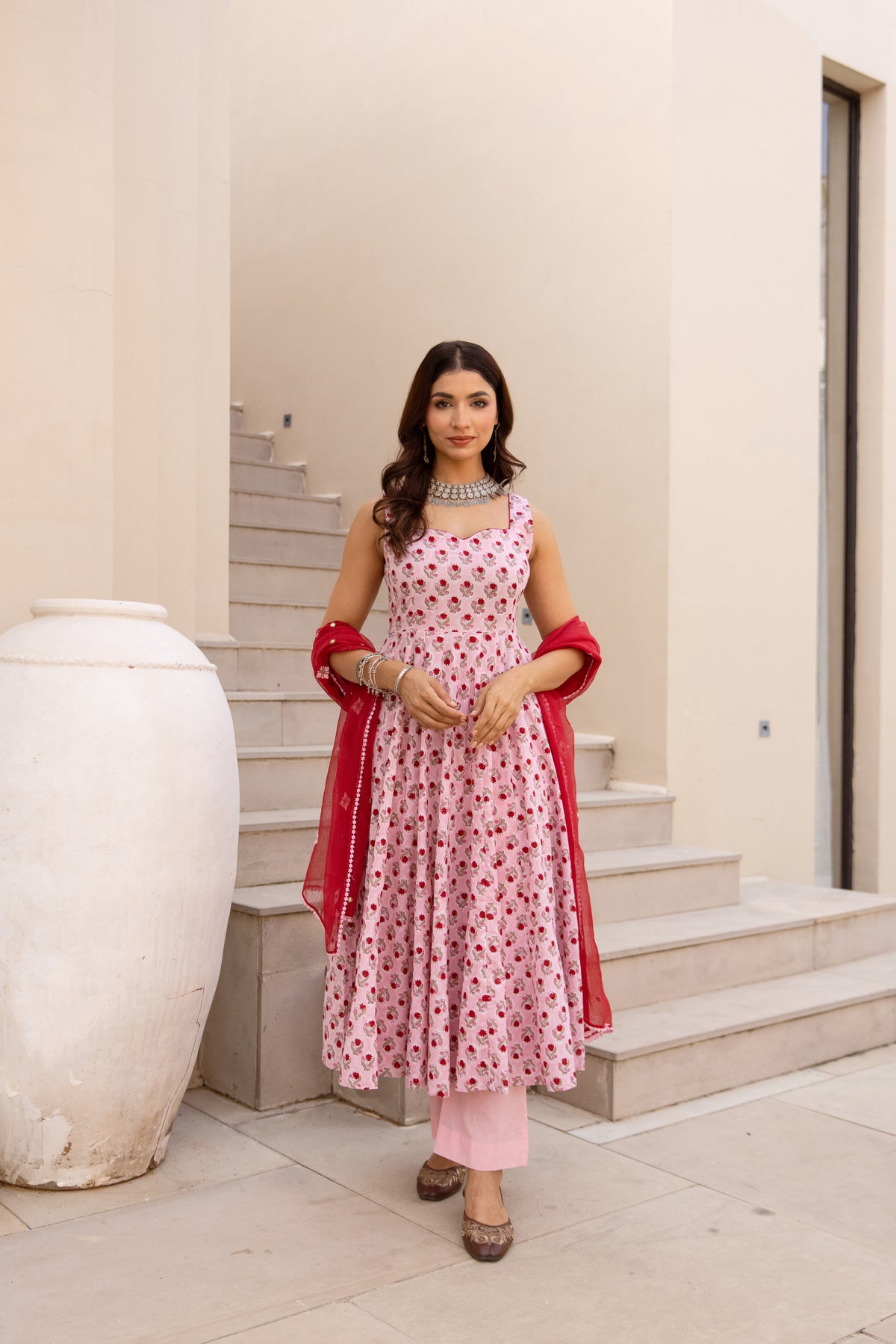 Light Pink & Red (Sleeveless)