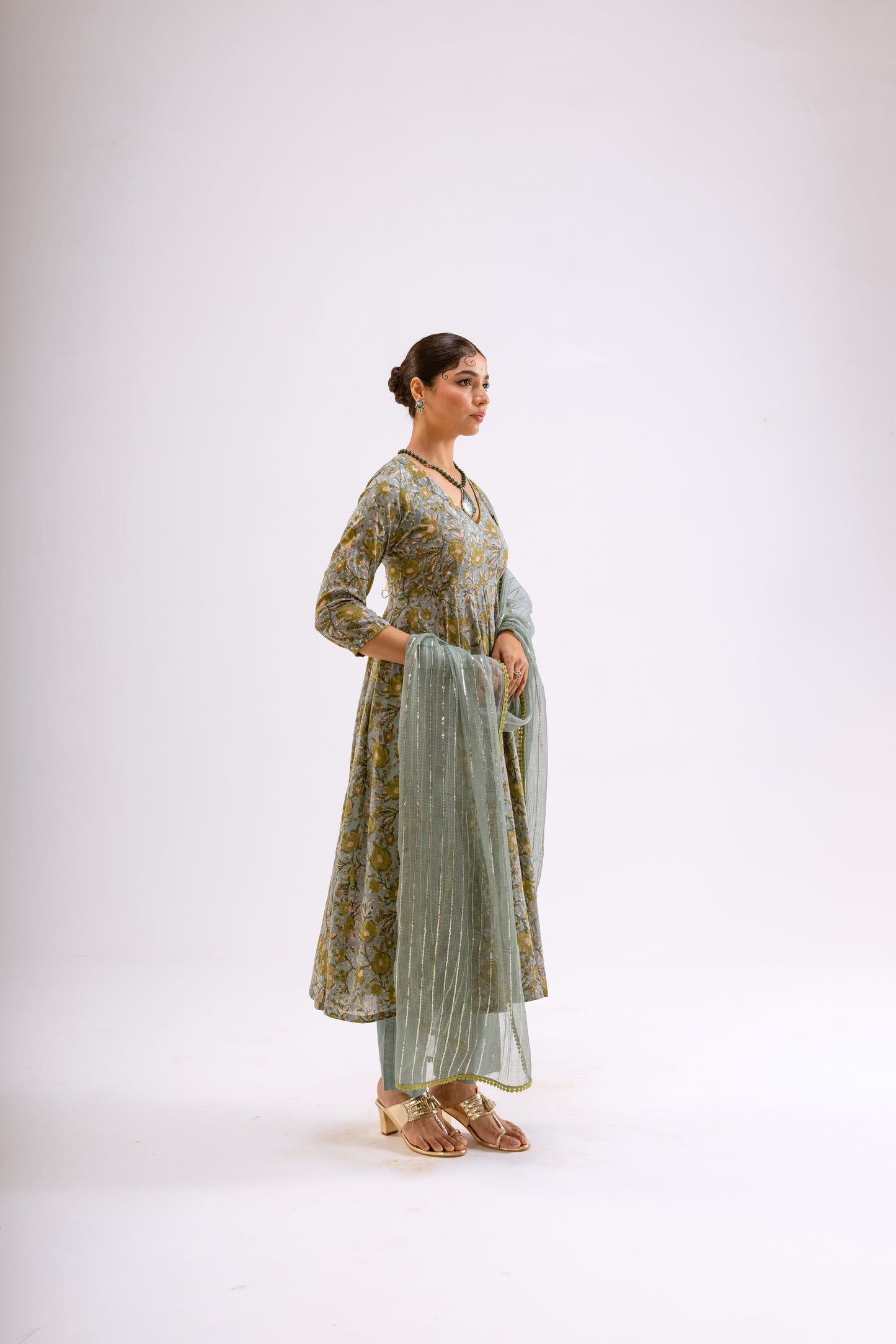 Moss Green Jaal - Sleeved