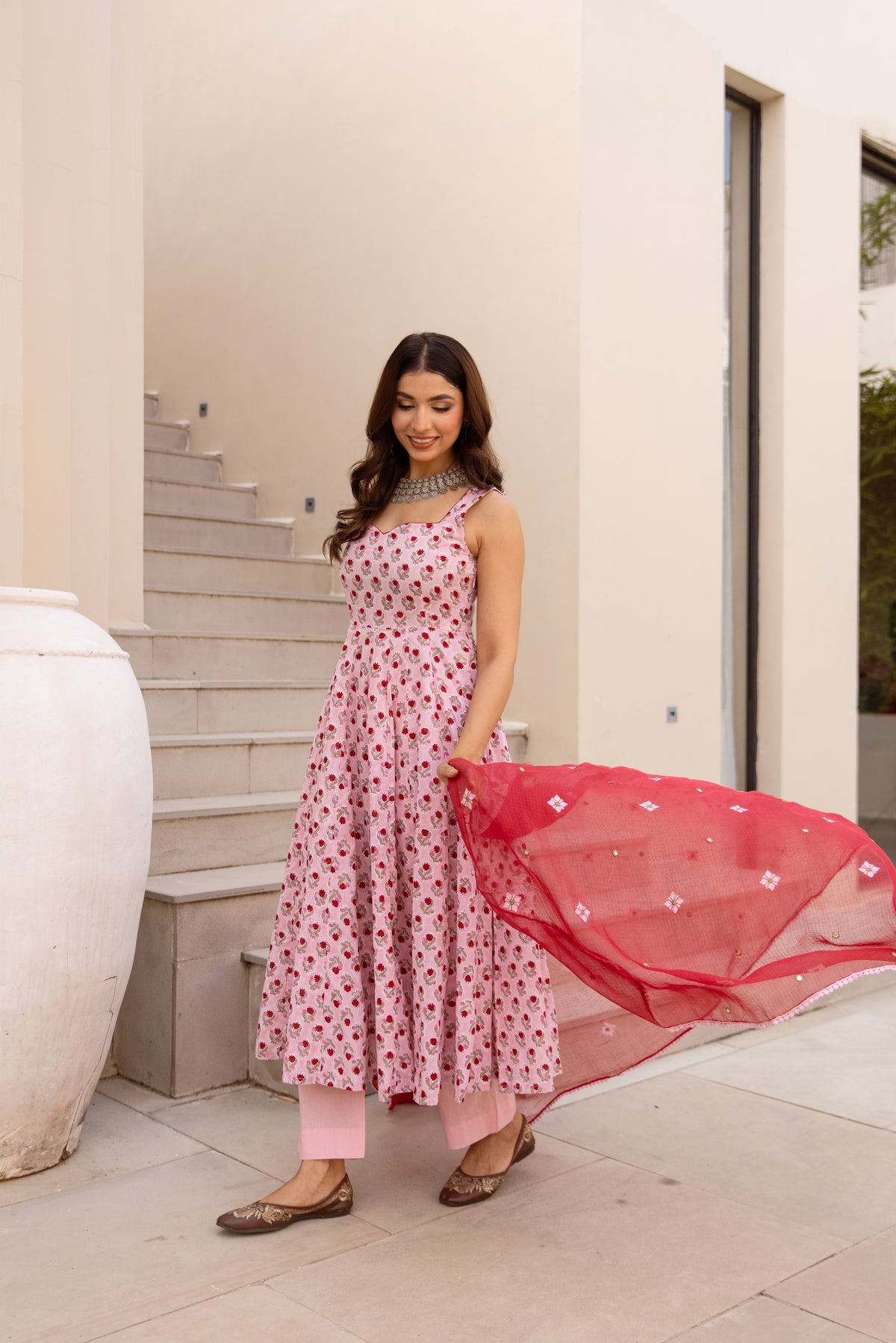 Light Pink & Red (Sleeveless)