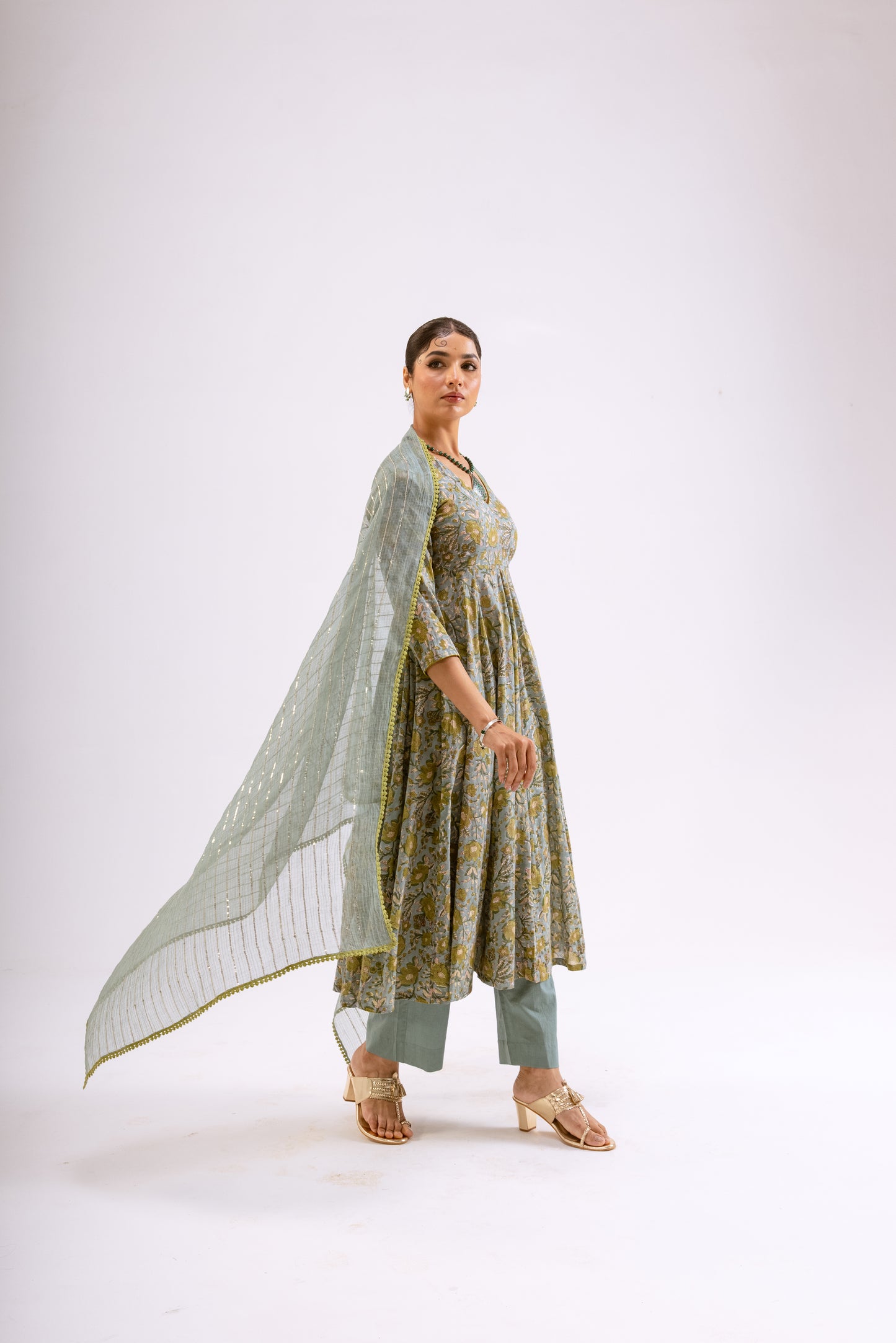 Moss Green Jaal - Sleeved