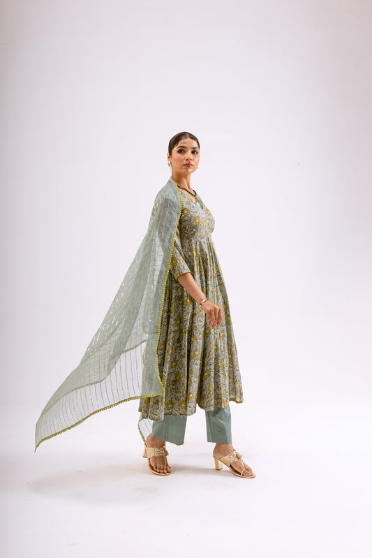 Moss Green Jaal - Sleeved