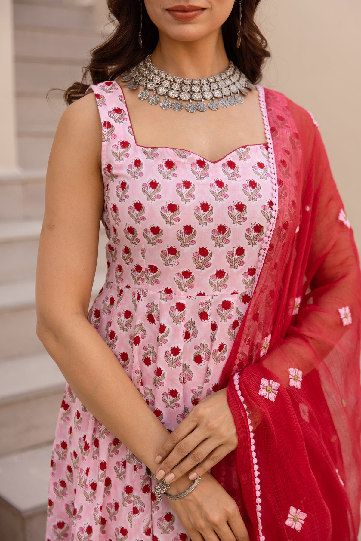 Light Pink & Red (Sleeveless)
