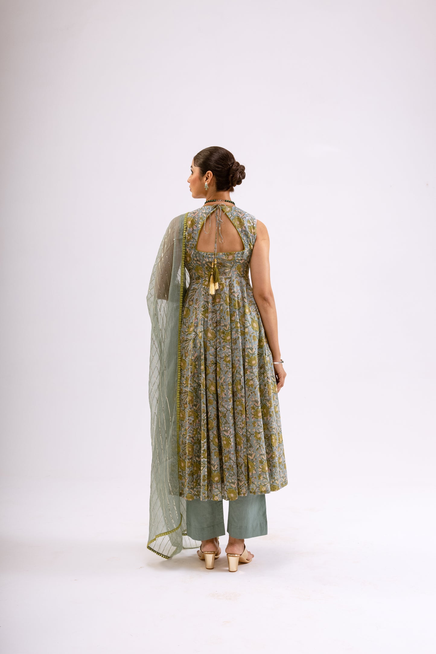 Moss Green Jaal - Sleeveless