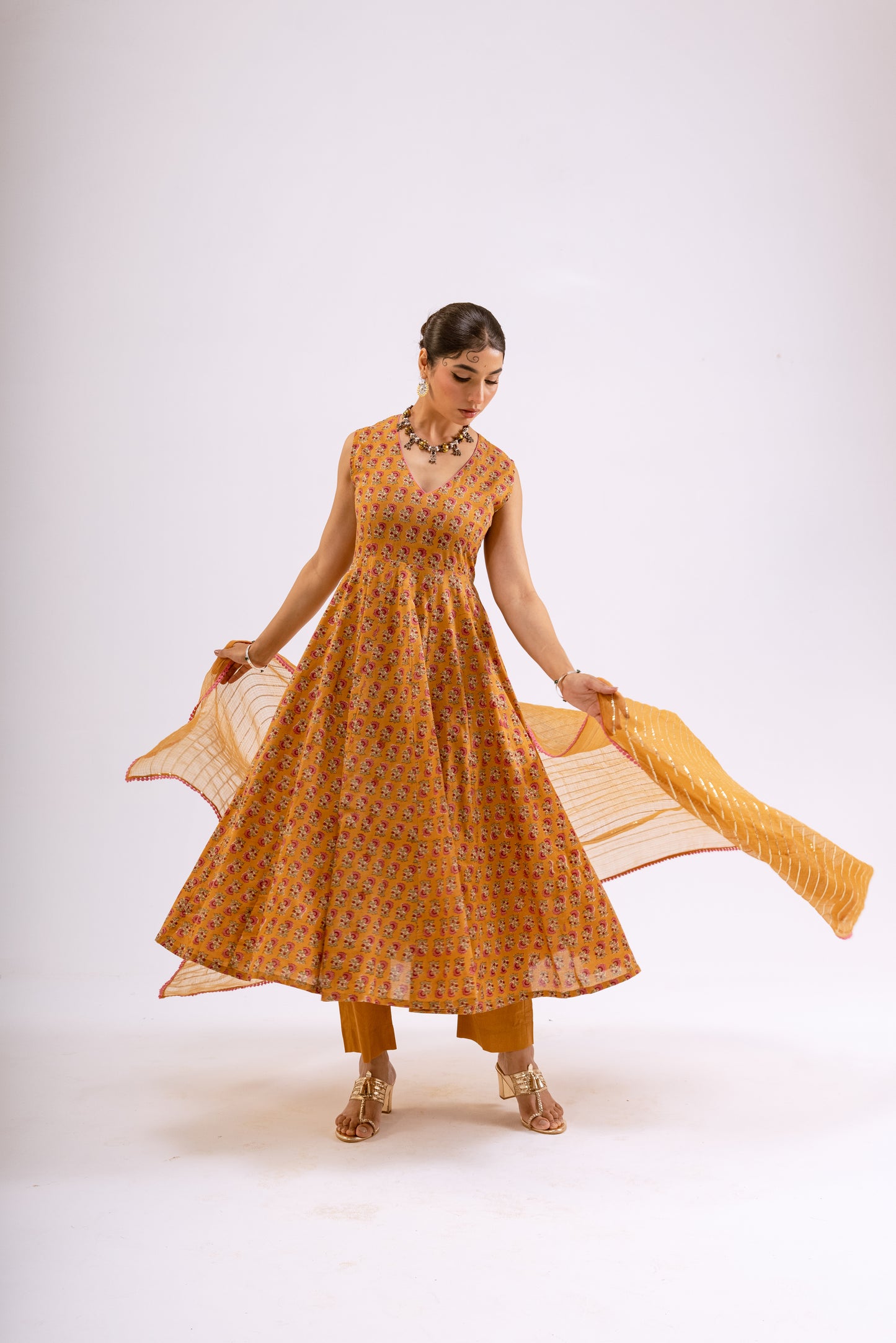 Haldi Yellow Butti - Sleeveless