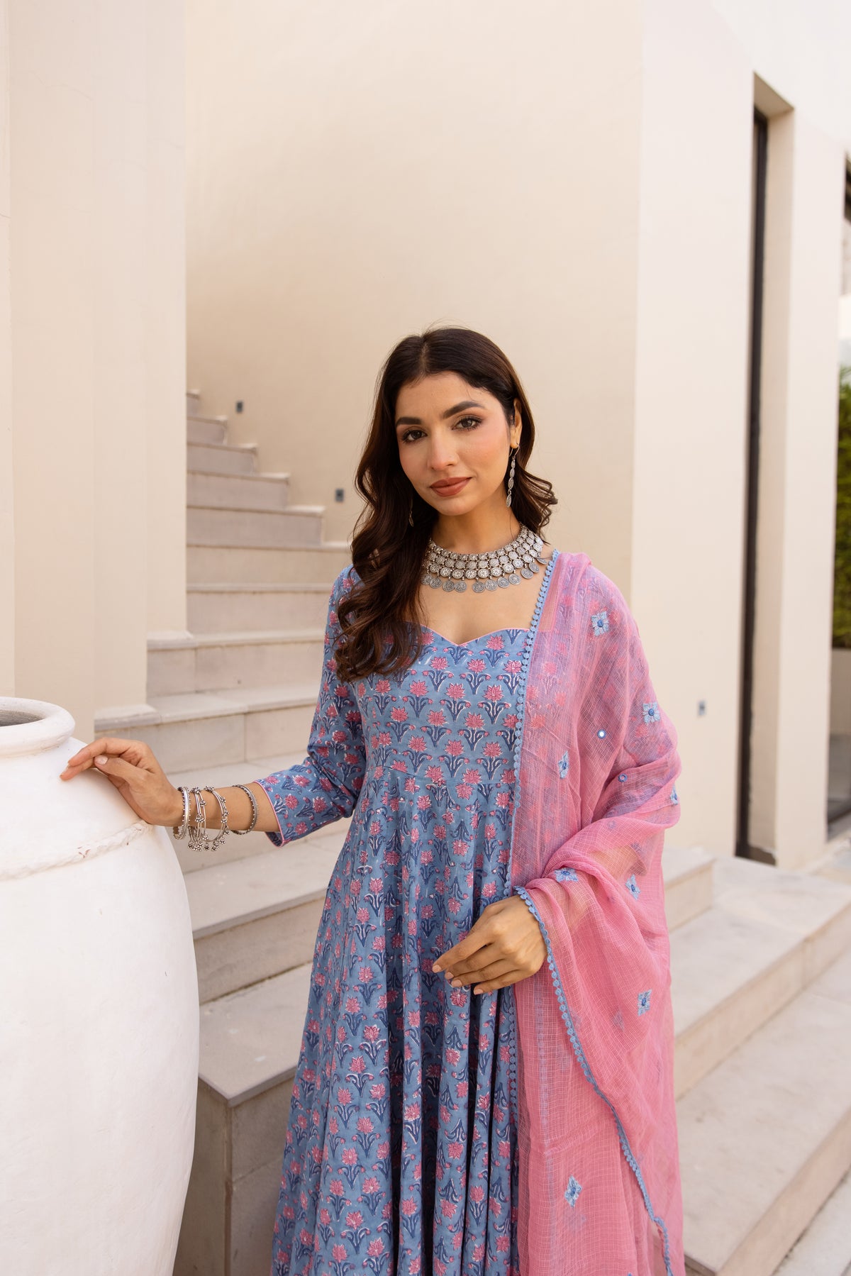 Azure Blue & Pink  (Sleeved)