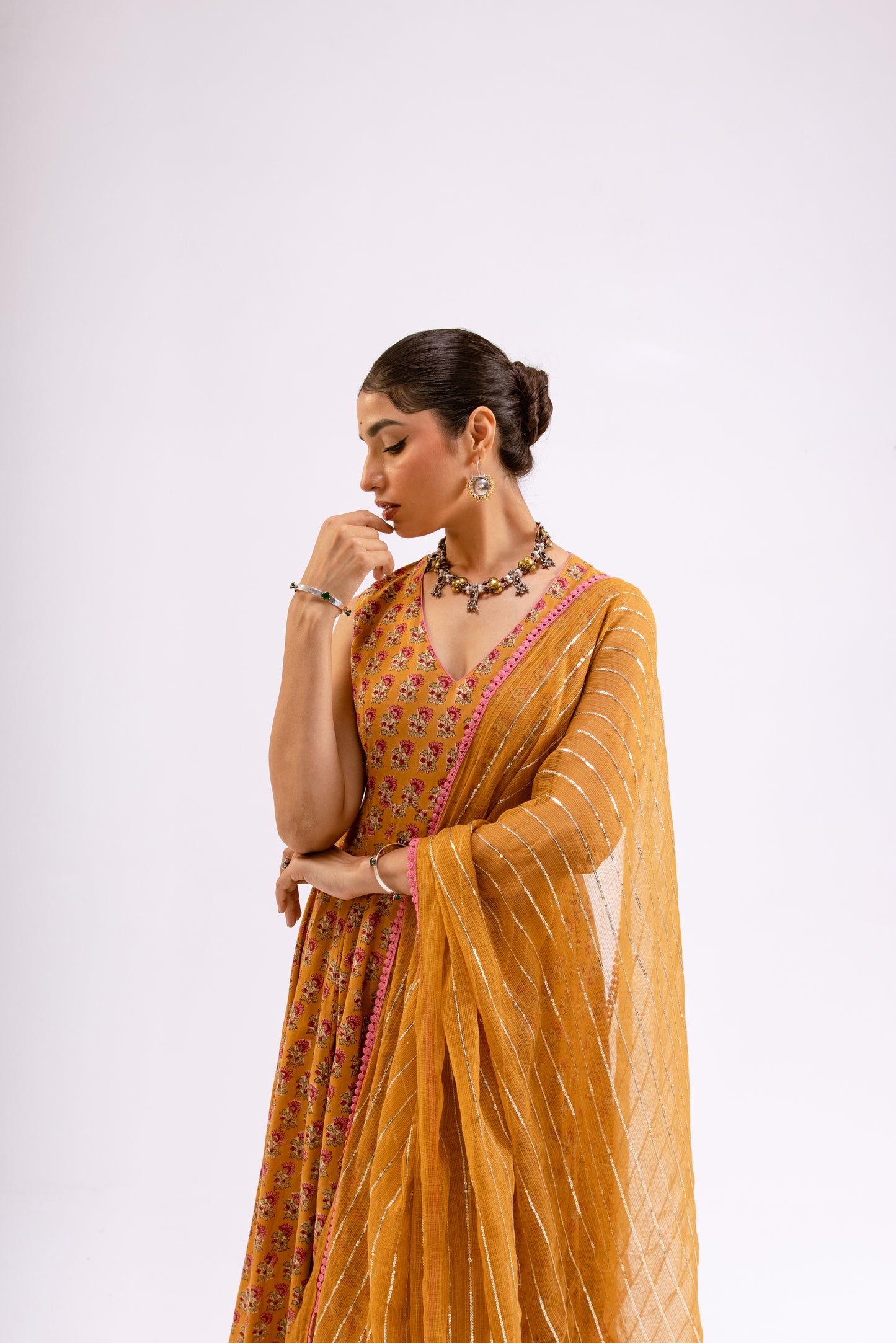 Haldi Yellow Butti - Sleeveless