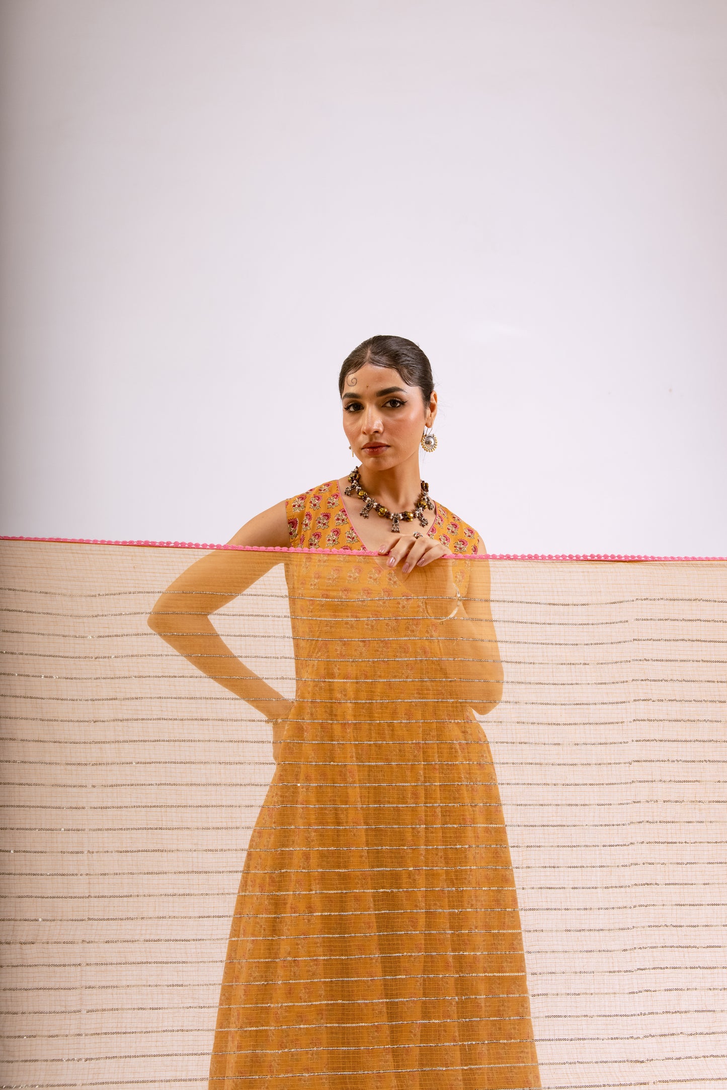Haldi Yellow Butti - Sleeveless