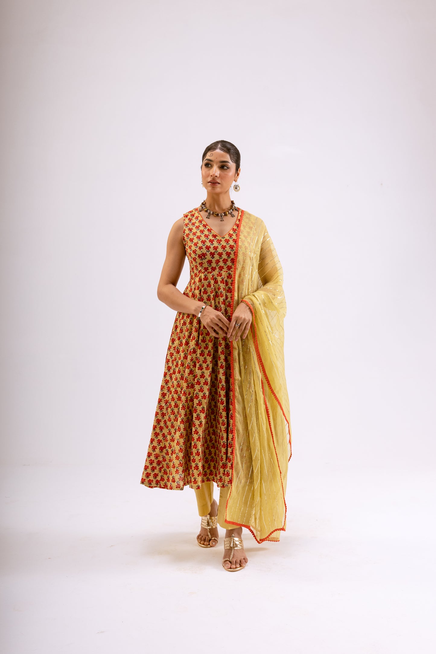 Zari Gold Butti - Sleeveless