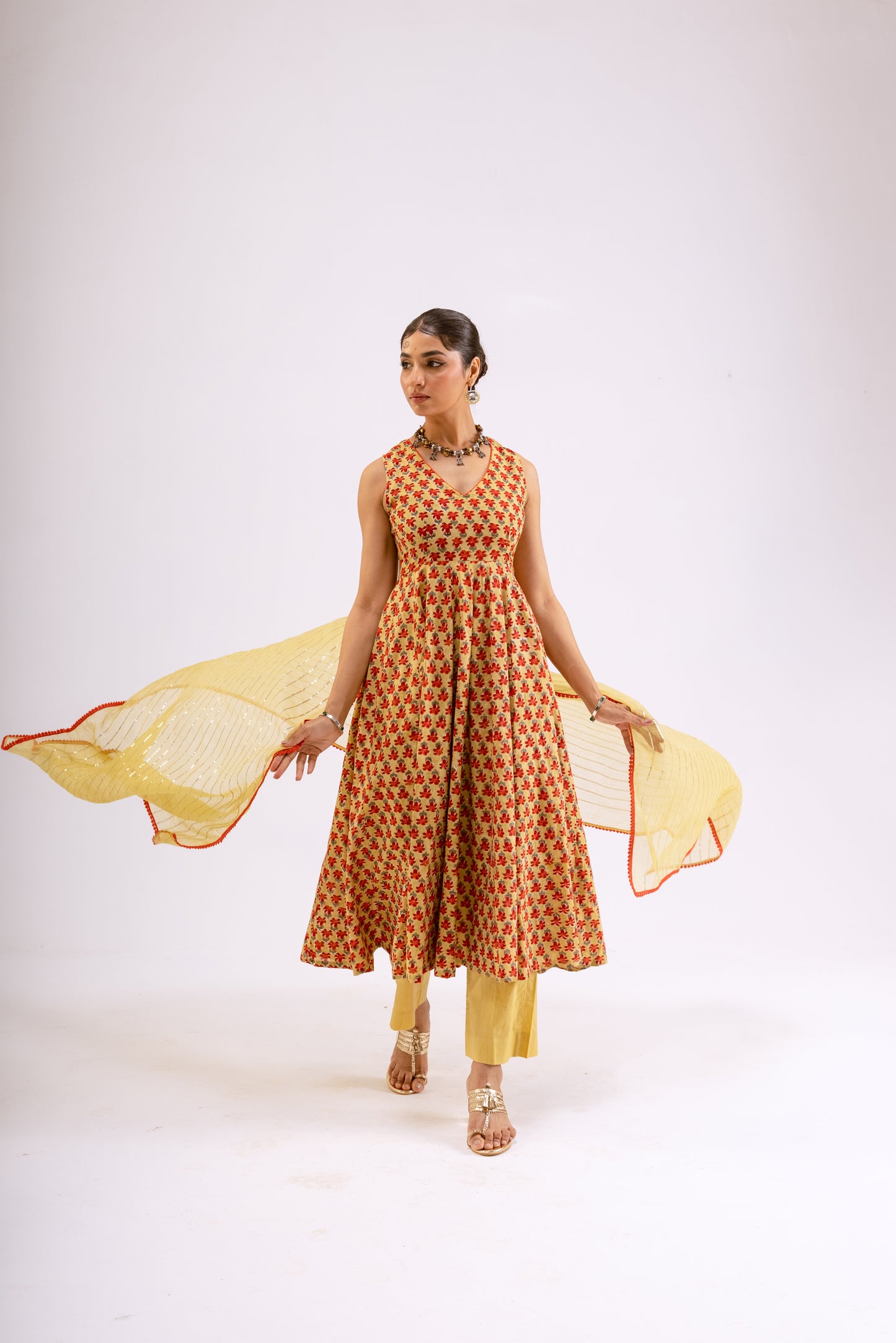 Zari Gold Butti - Sleeveless