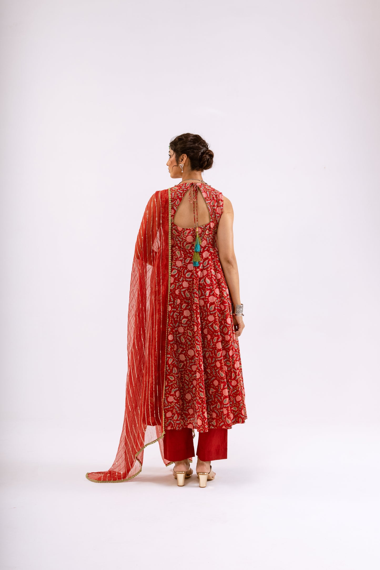 Sindoor Red Jaal - Sleeveless