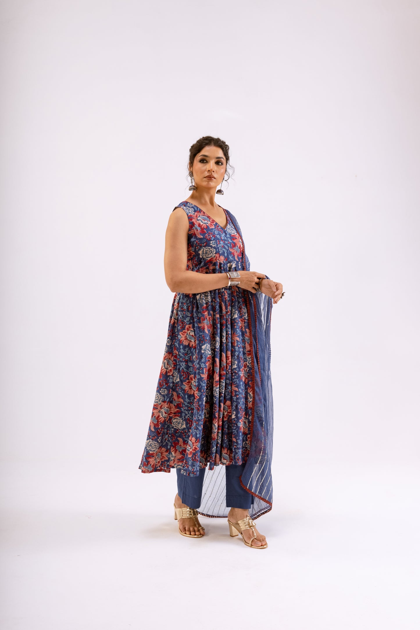 Midnight Blue Jaal - Sleeveless