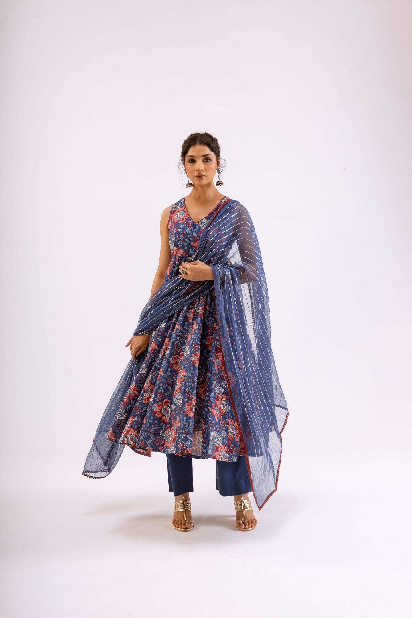 Midnight Blue Jaal - Sleeveless