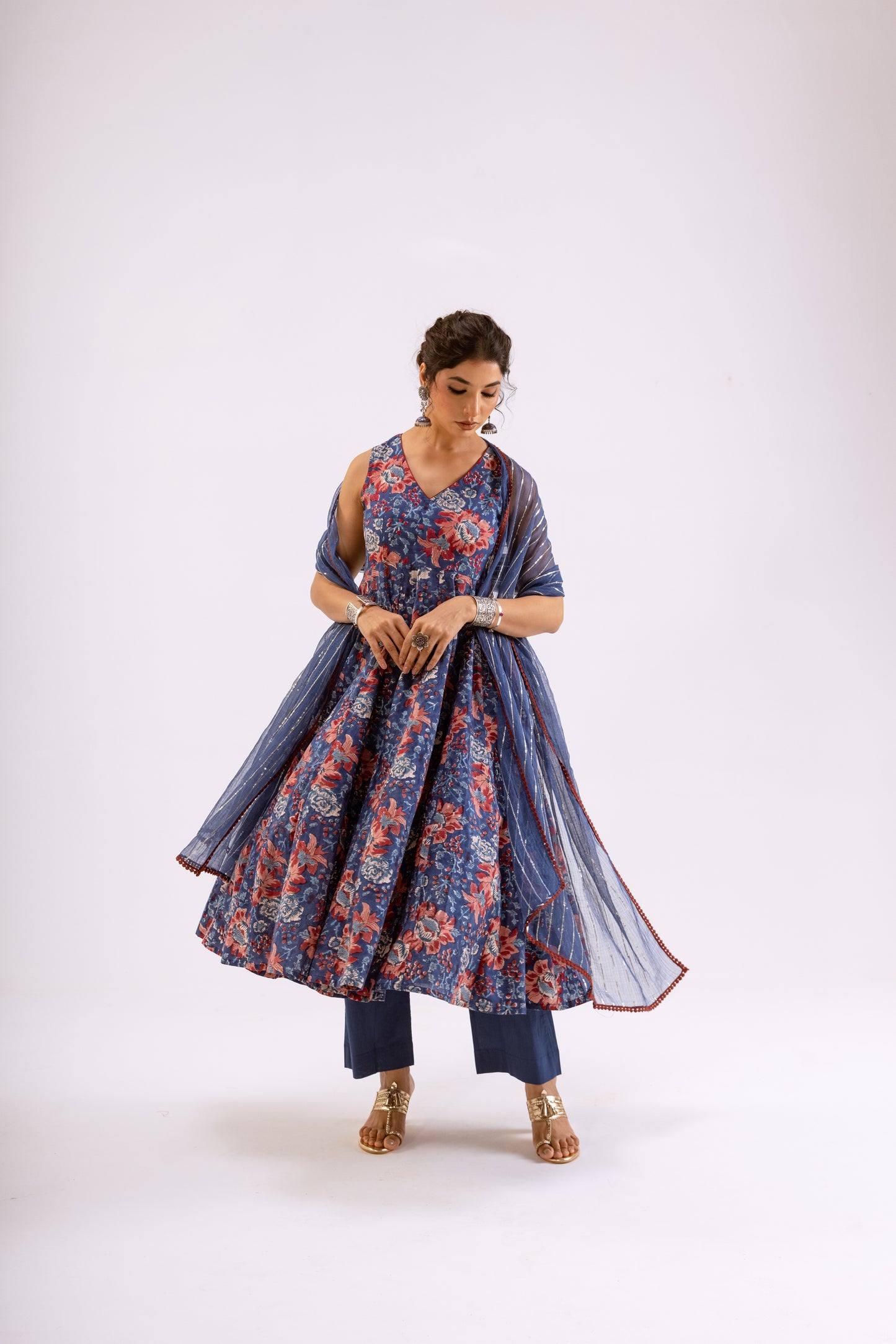 Midnight Blue Jaal - Sleeveless