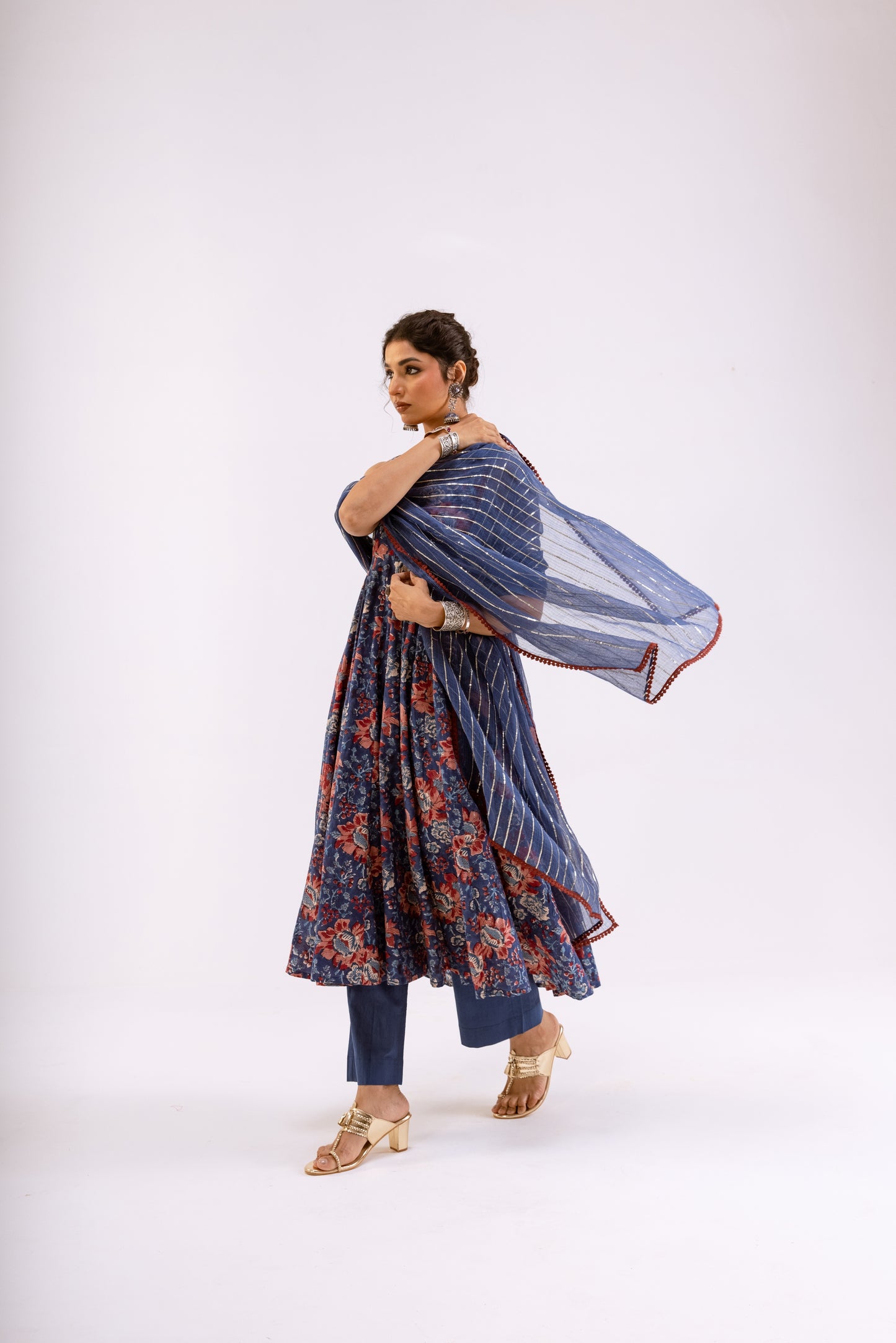 Midnight Blue Jaal - Sleeveless