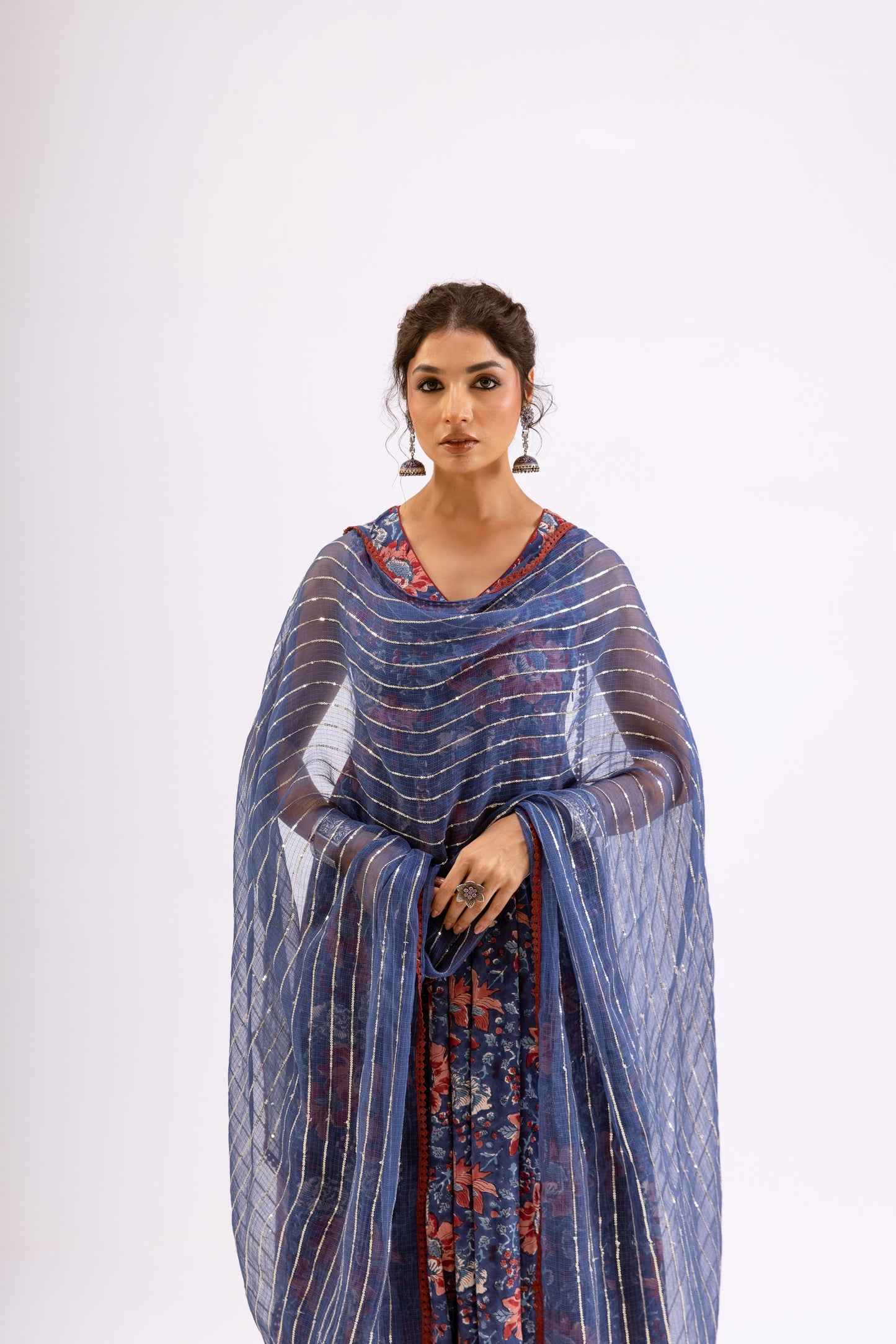 Midnight Blue Jaal - Sleeveless