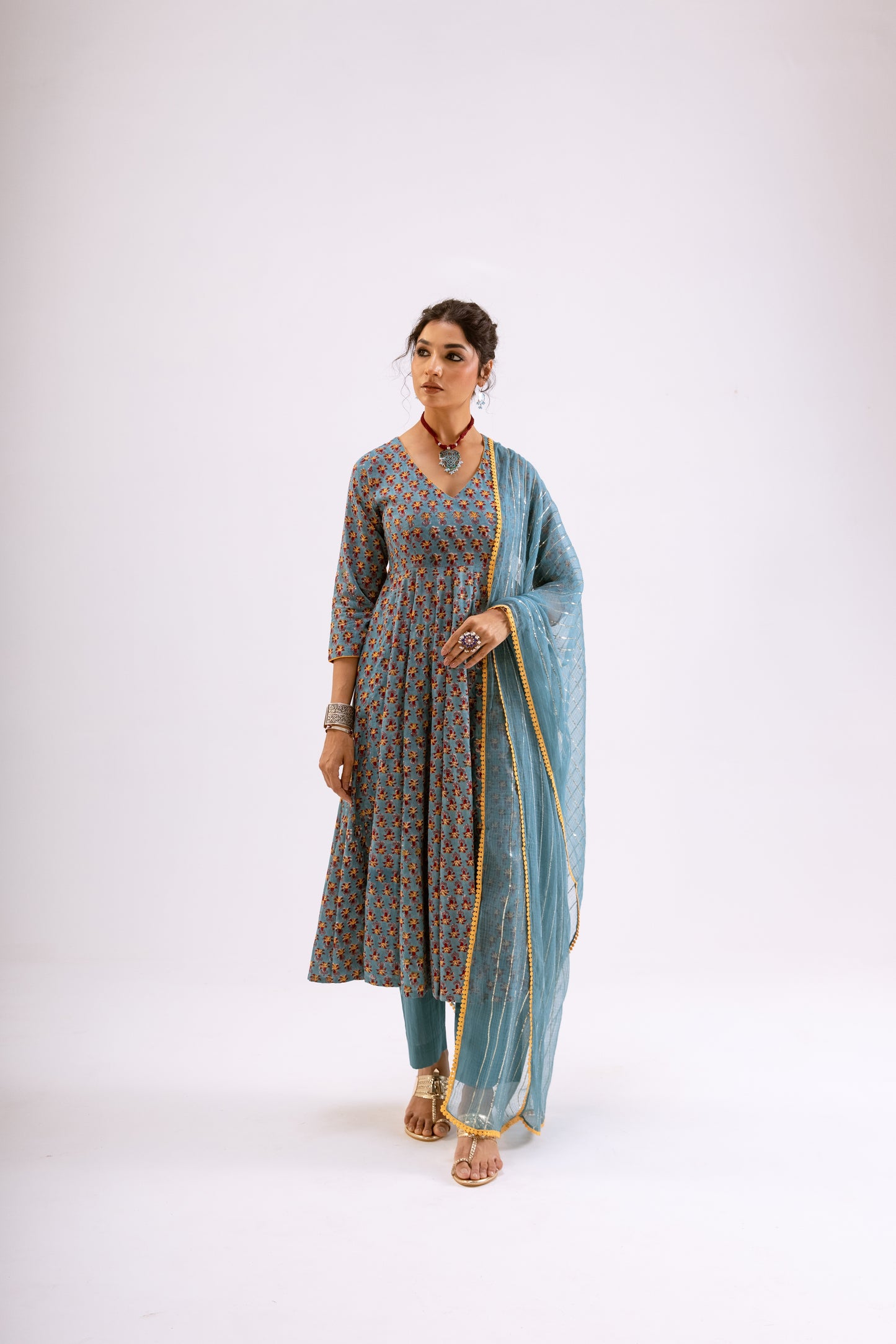 Teal Blue Butti - Sleeved