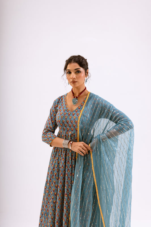Teal Blue Butti - Sleeved