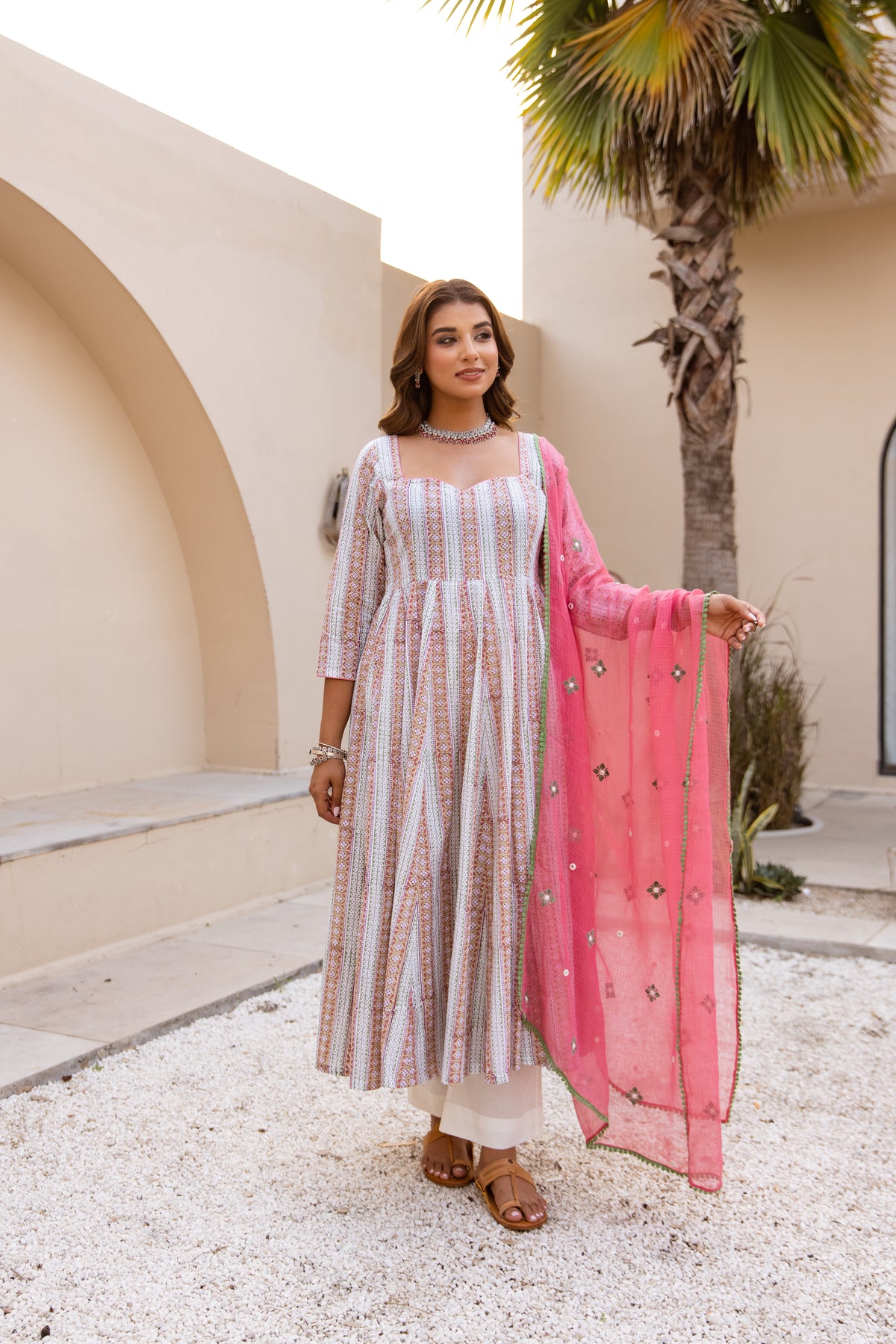 Lined White & Soft Pink (Sleeved)
