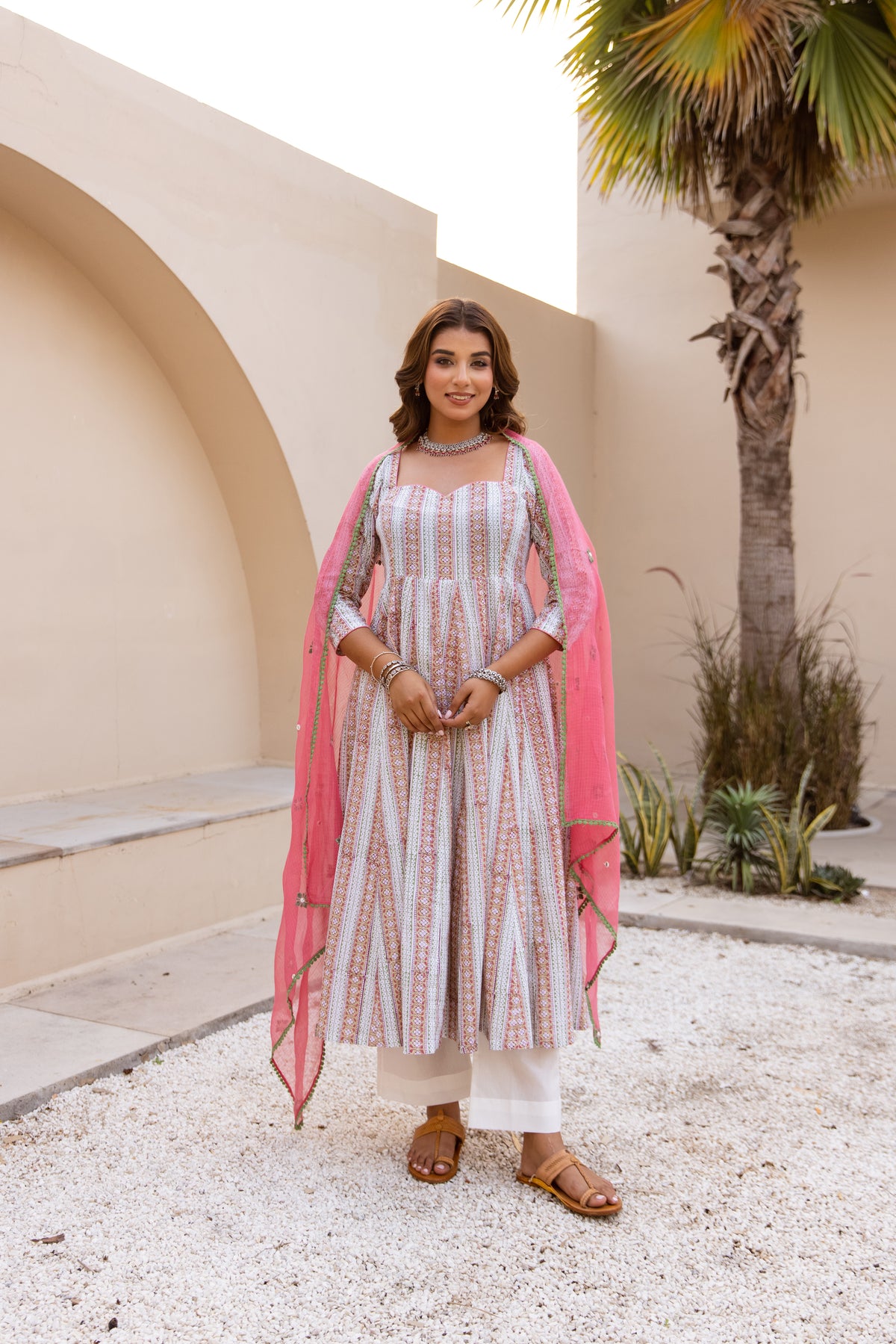 Lined White & Soft Pink (Sleeved)