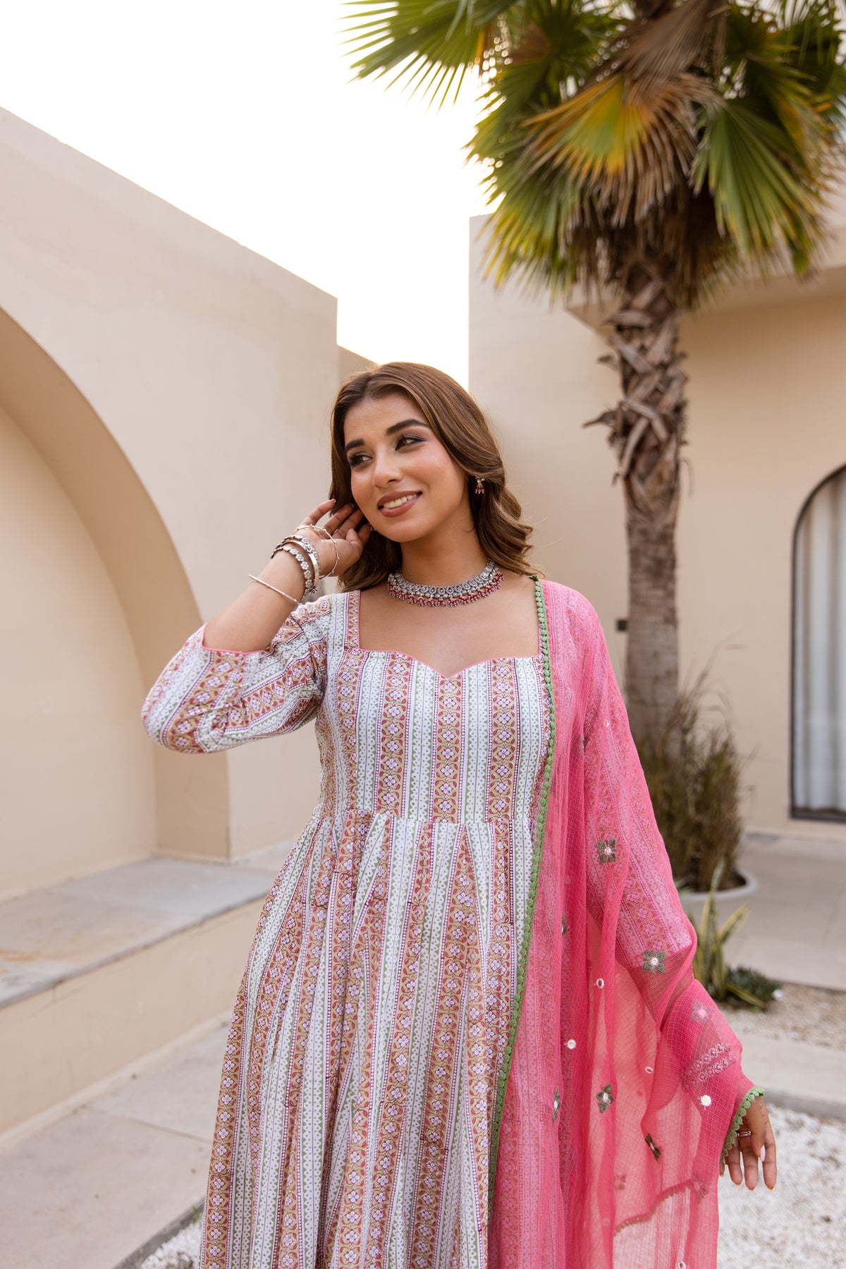 Lined White & Soft Pink (Sleeved)