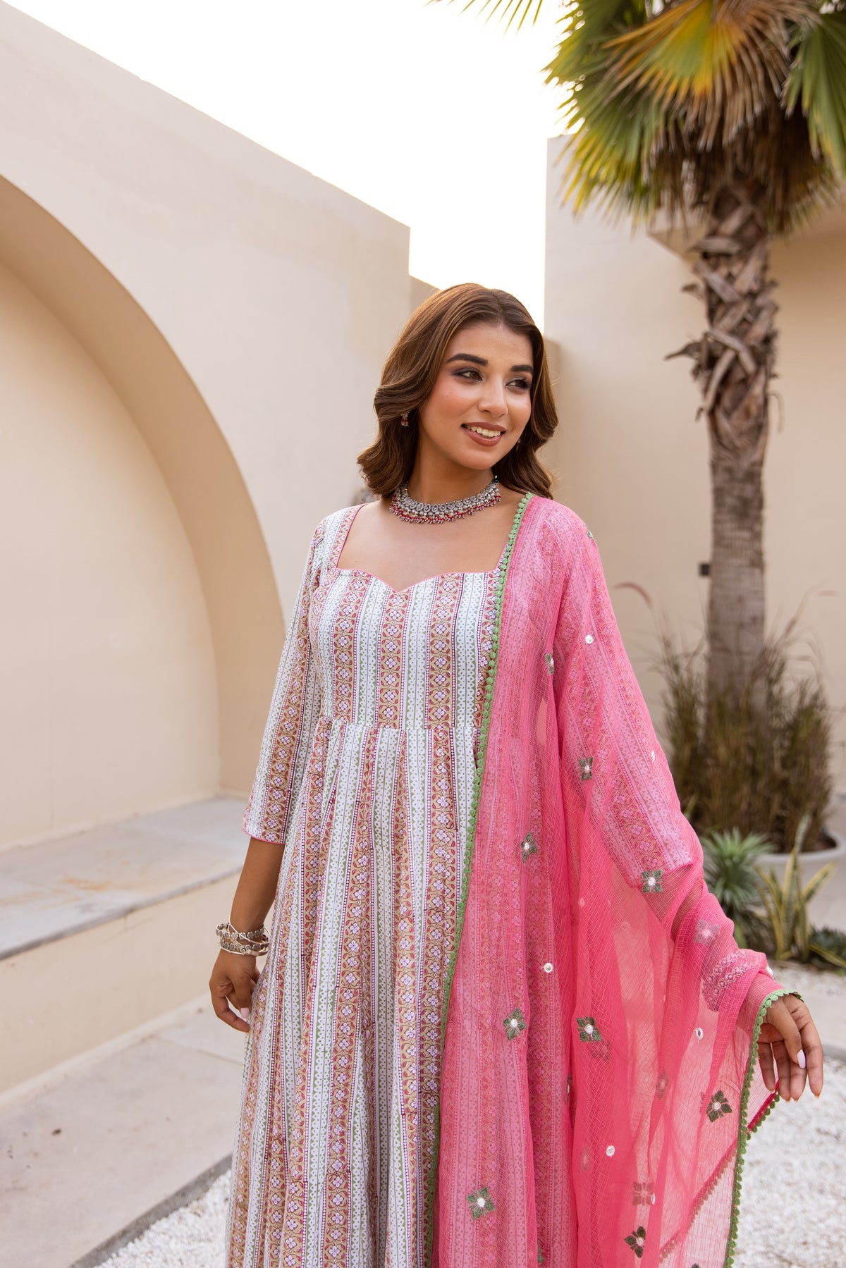Lined White & Soft Pink (Sleeved)