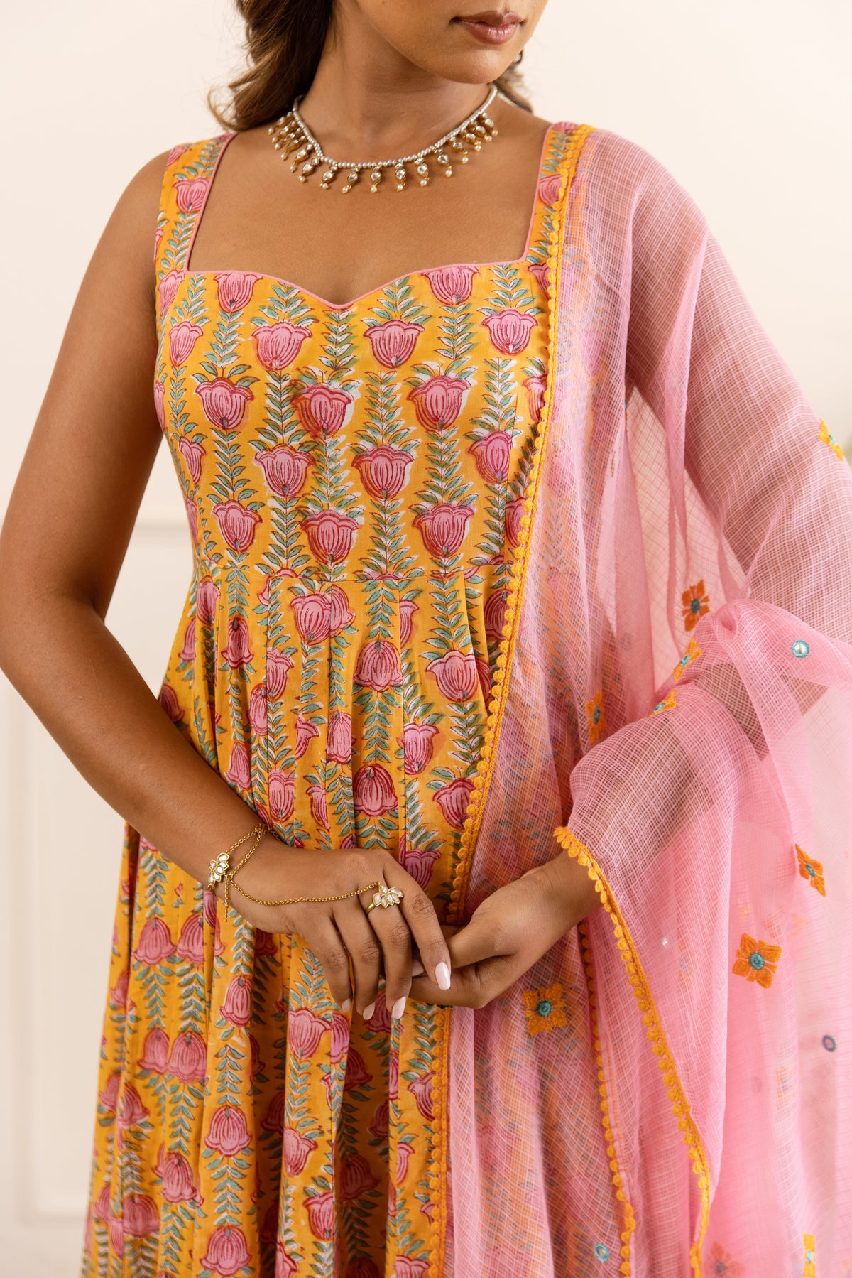 Mustard Yellow & Soft Pink (Sleeveless)